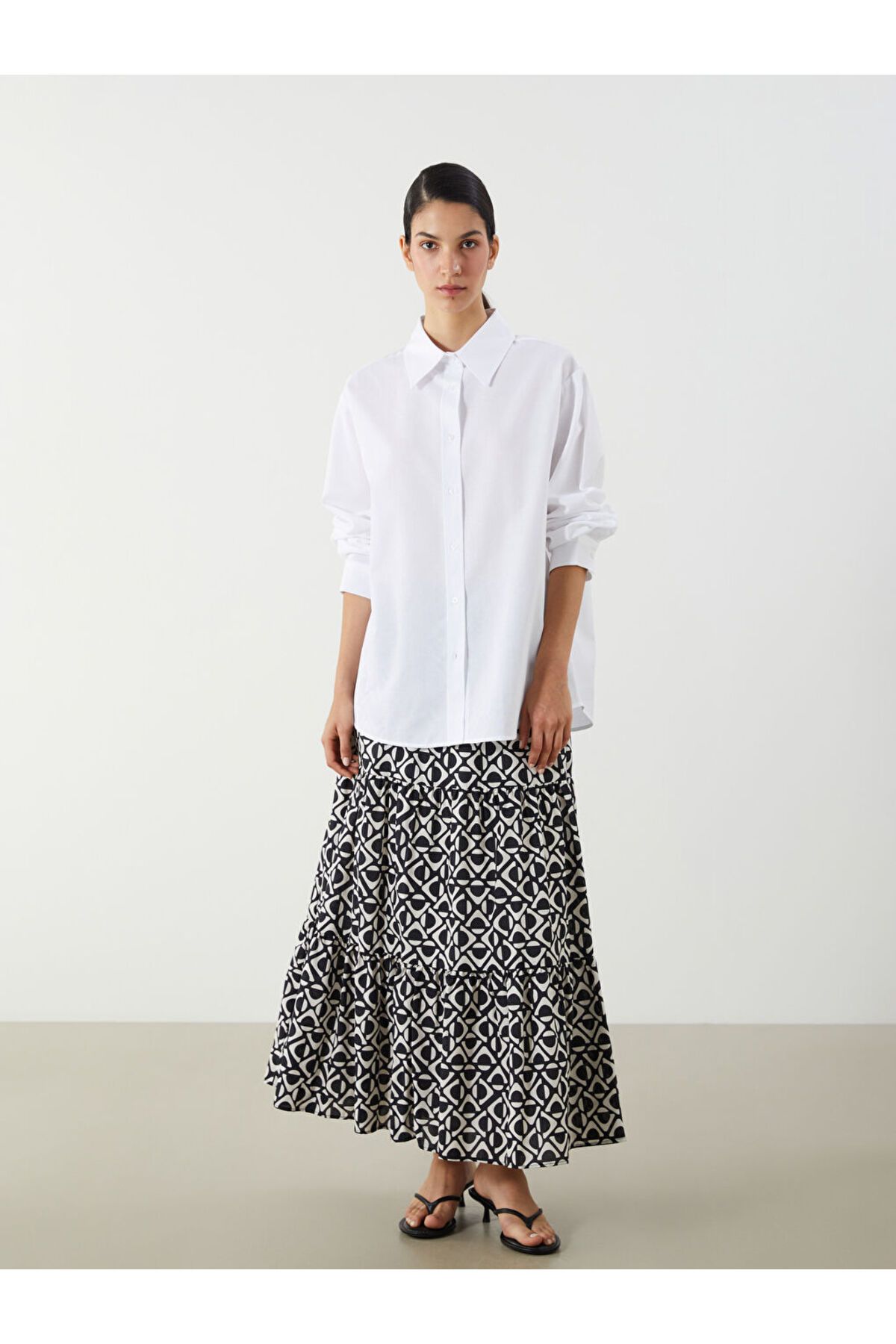 LC Waikiki-Lcw Elastic Waist Patterned Folded Skirt Fast Fashion 2