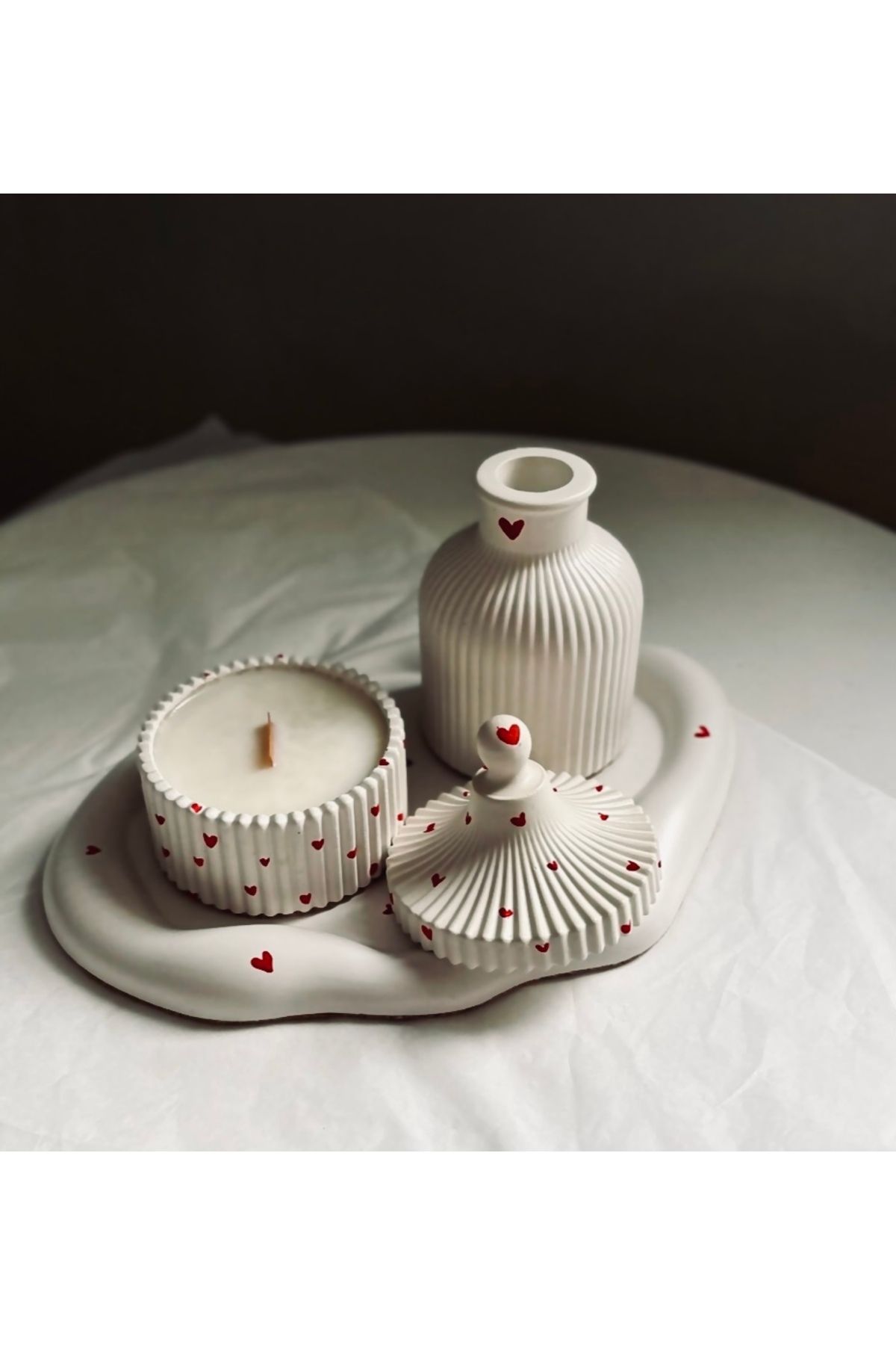 thiramis homeconcept Kalp tepsili mumlu Set 3