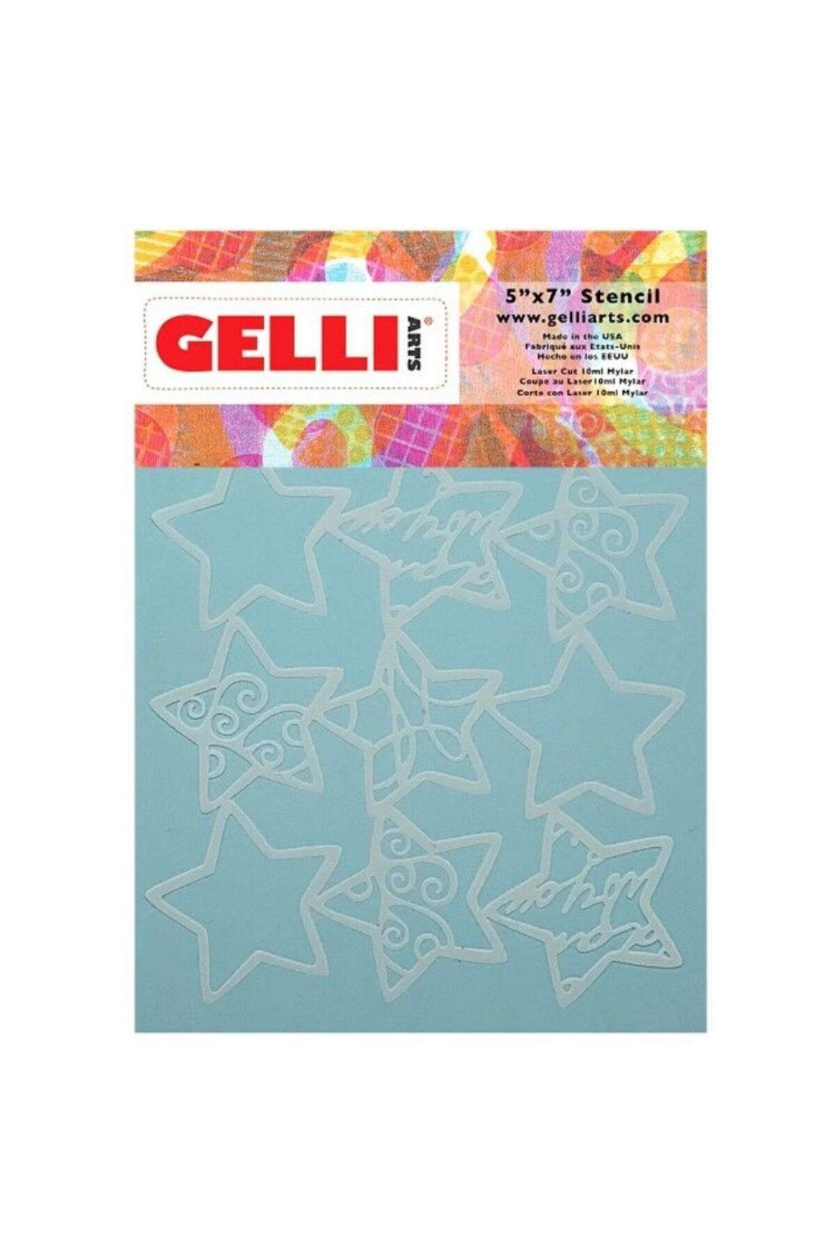 MASTRO Gelli Arts New Holiday Stars Stencil Yıldız Kalıbı 13.5cm x 19cm