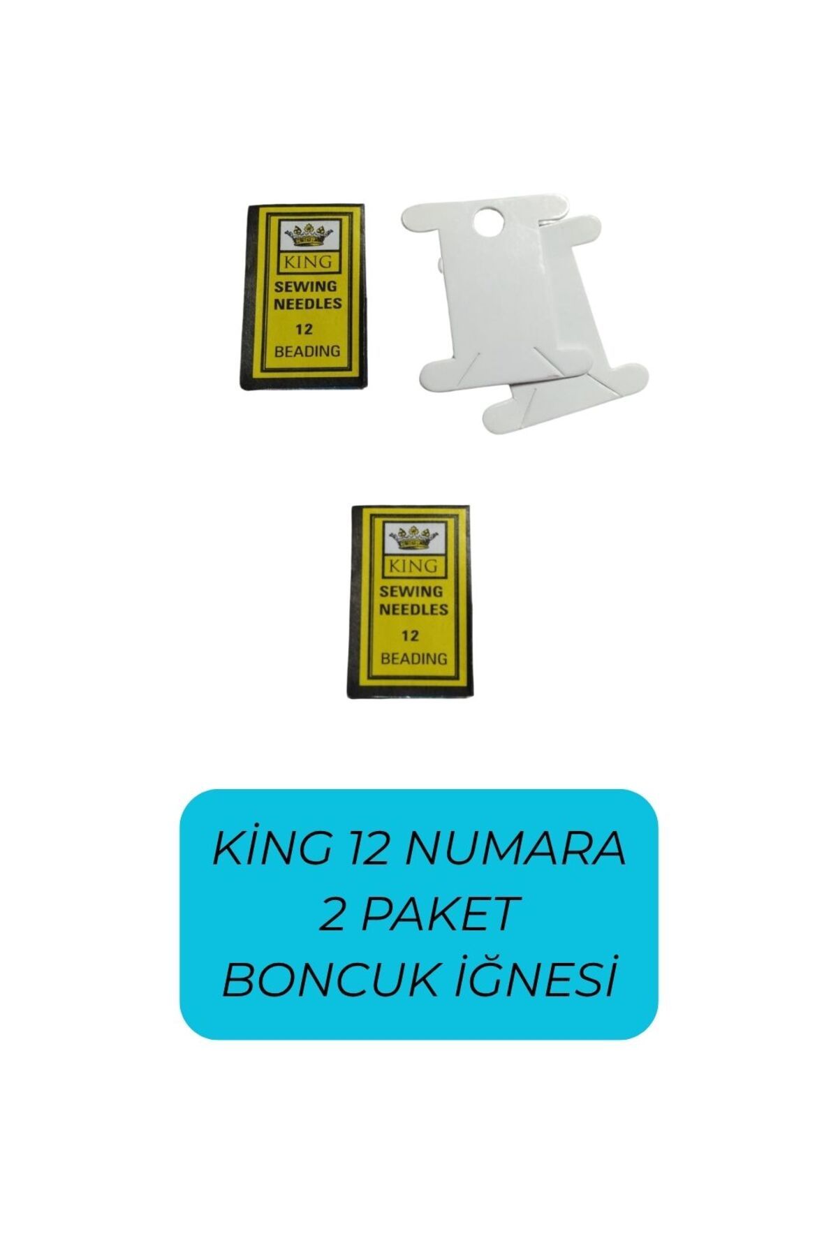 Eskişehir hobi sanat King 12 Numara 2 Paket Kum Boncuk Miyuki iğnesi Esnek Yumuşak Ve 2 Adet iplik Sarma Kartı