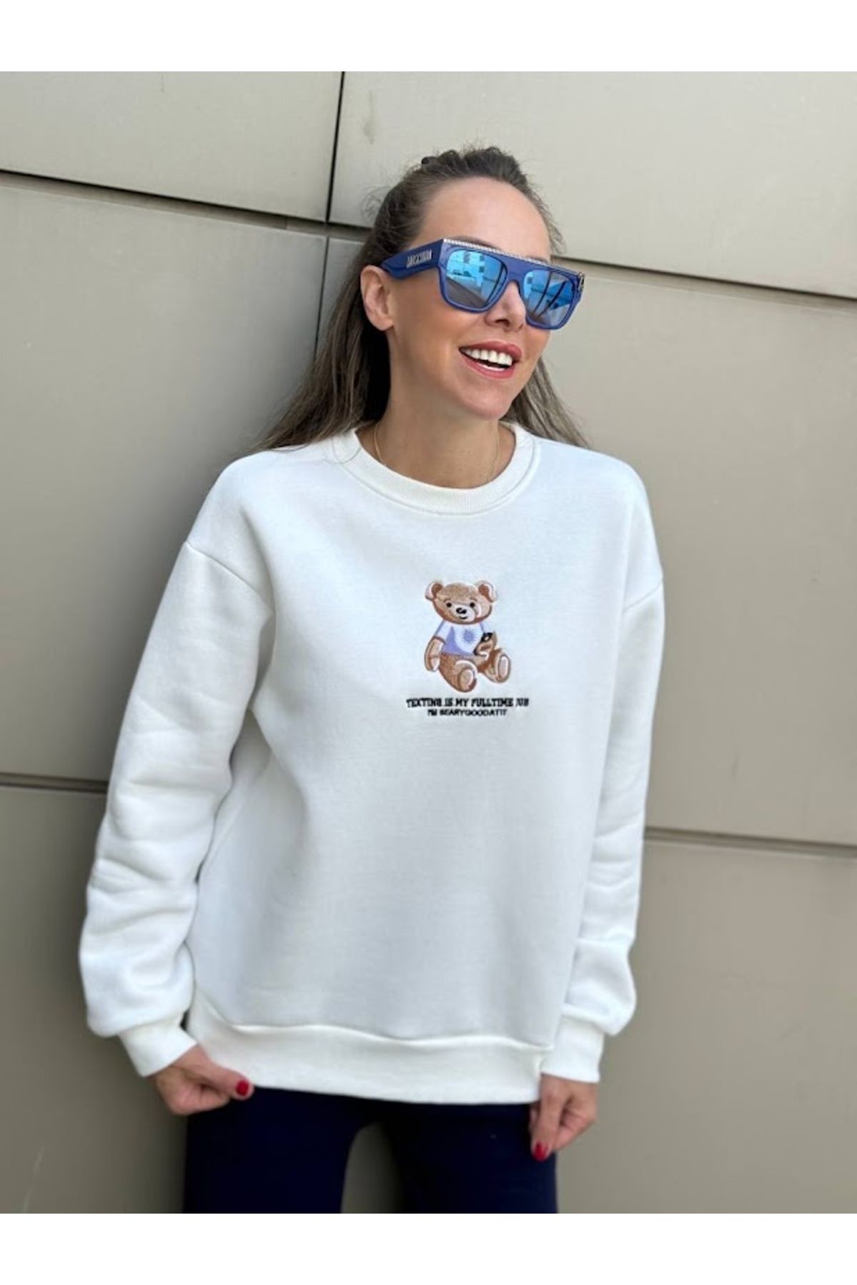 boutich KADIN TEDDY NAKIŞLI SWEATSHİRT