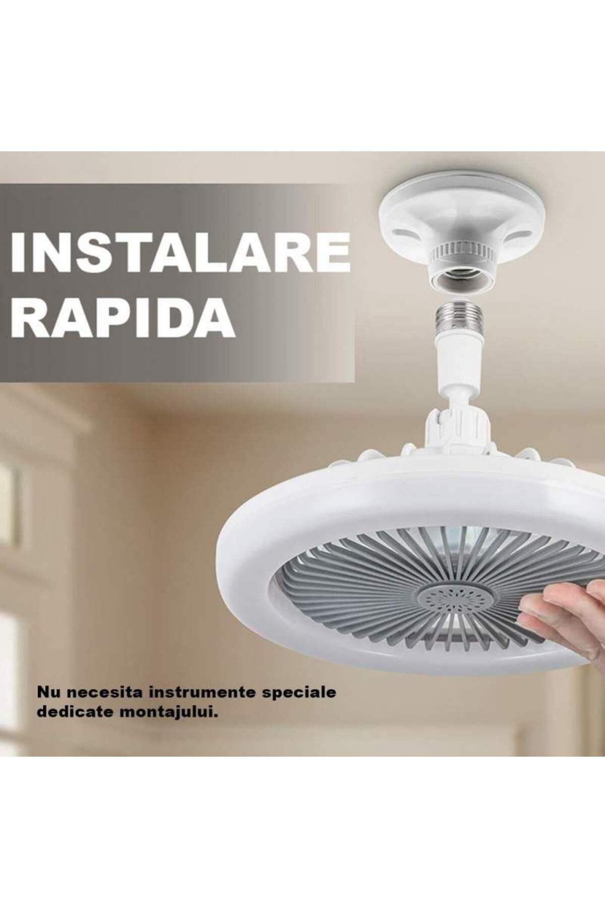SIKS-Led Ceiling Lamp, With Fan And Remote Control, Direct Socket Connection, 30w, White 6