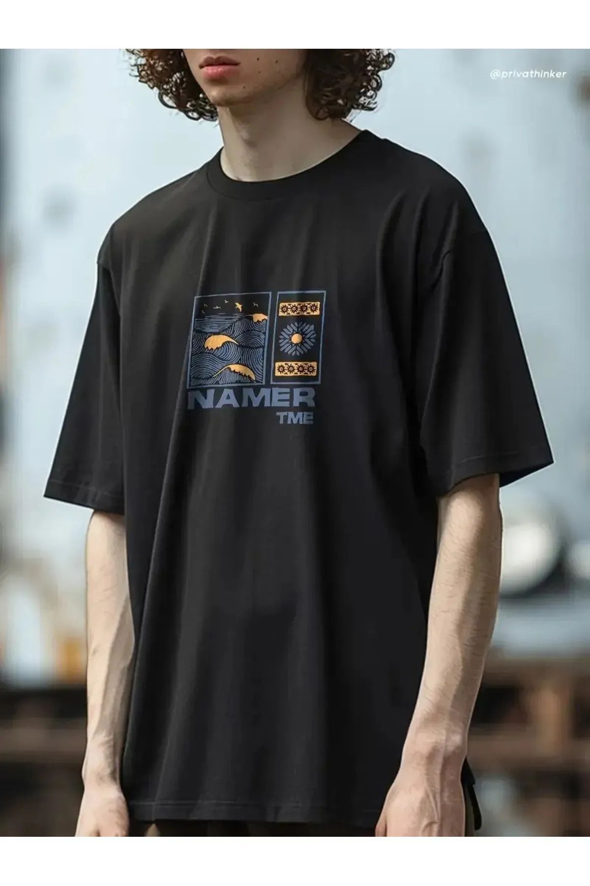 Koklonmoda Unisex Namer Tme Baskılı Oversize T-Shirt