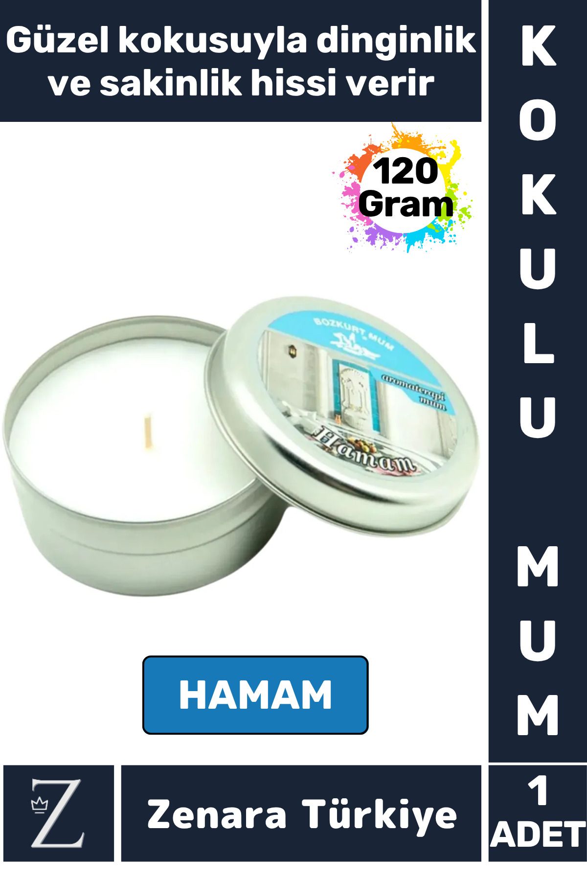 Zenara Özel Metal Kutu Arınma Huzur Meditasyon Yoga Esans Sakinlik Veren Dekoratif Oda Kokusu Mum 120 Gram