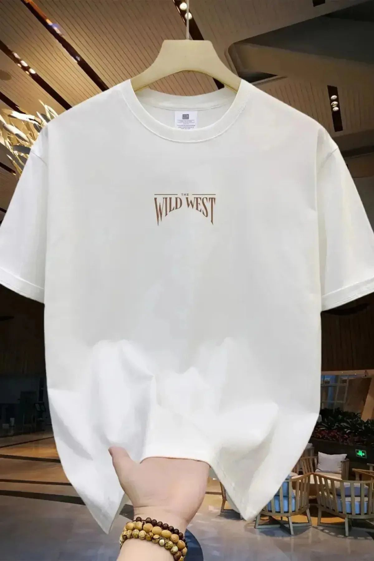 Koklonmoda Unisex Wild West Baskılı Oversize T-Shirt
