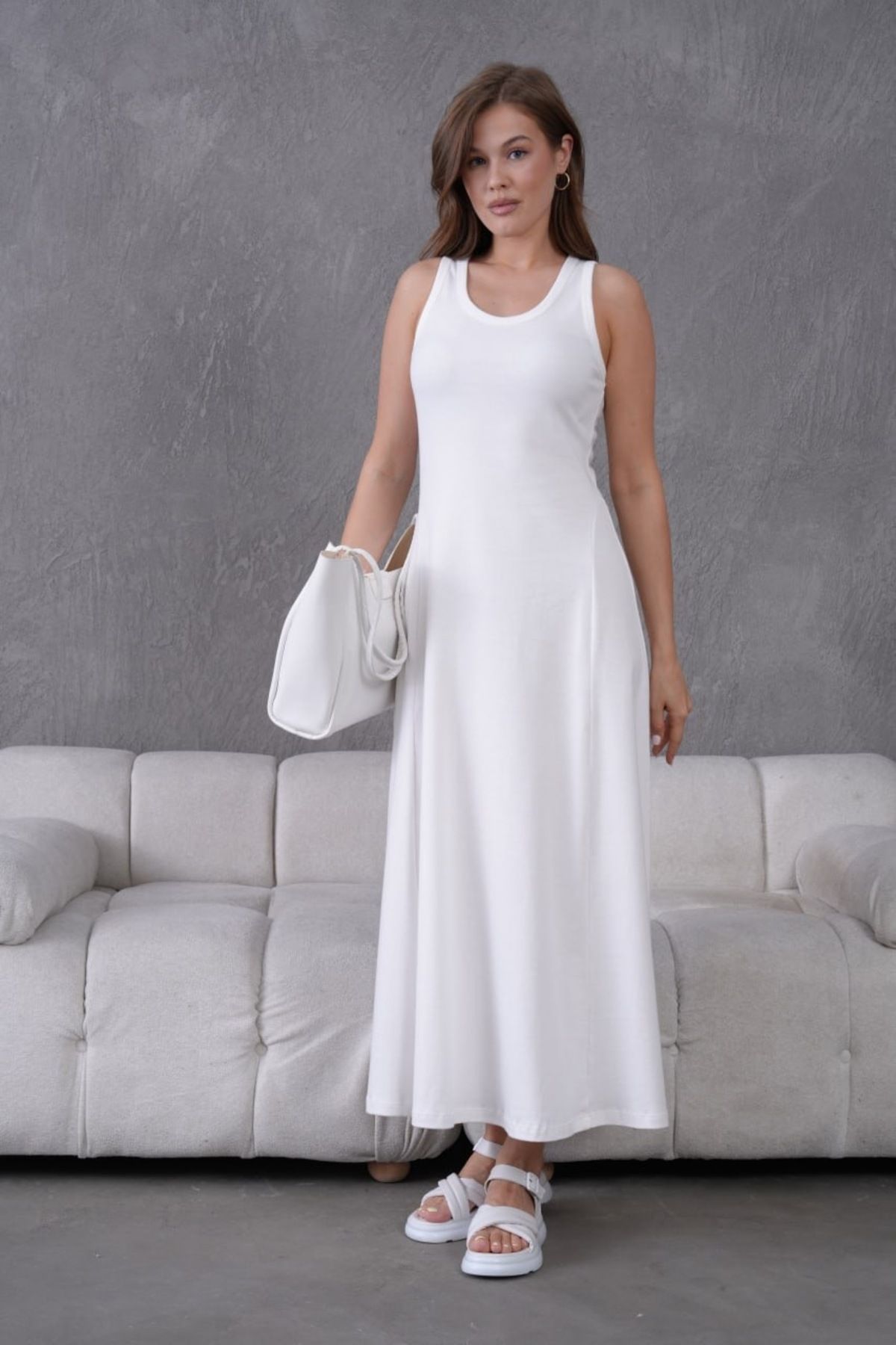 Noi Belis Maxi Boy A-Kesim Havuz Yaka İnce Yazlık Elbise SS25EL0028