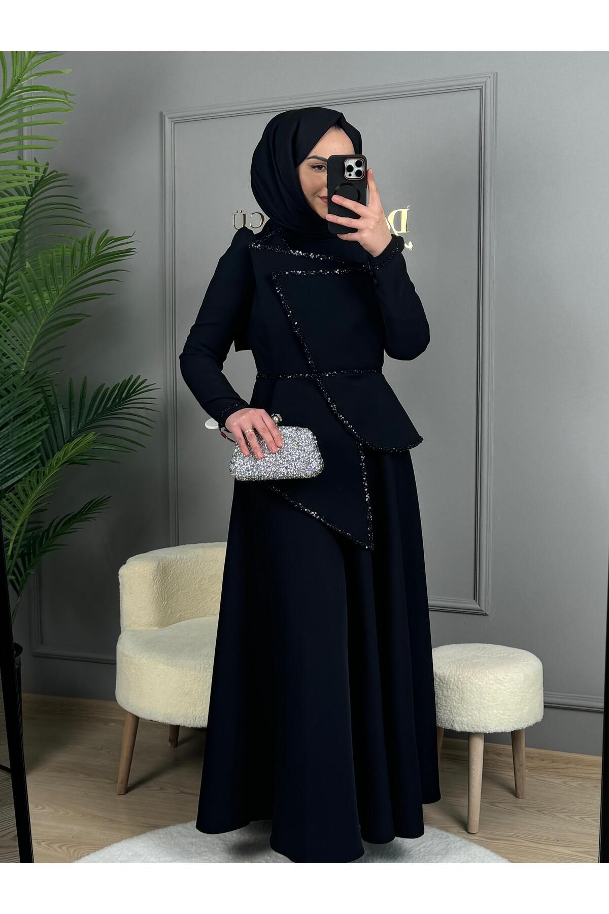 perfectmegastore Taş İşlemeli Abiye Elbise Merva