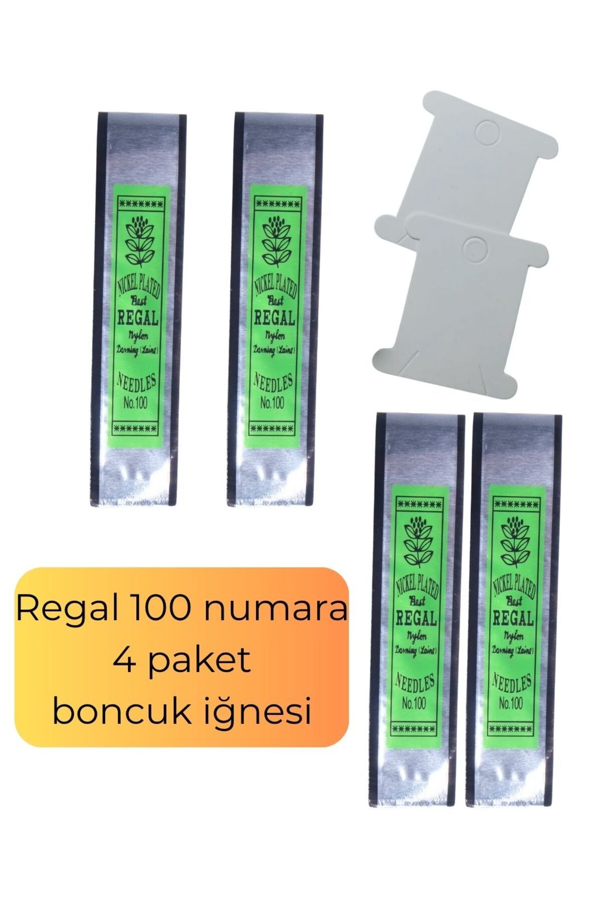 Eskişehir hobi sanat 4 Paket Regal 100 Numara 10cm Kum Boncuk Miyuki Iğnesi Esnek Yumuşak Ve 2 Adet Iplik Sarma Kartı