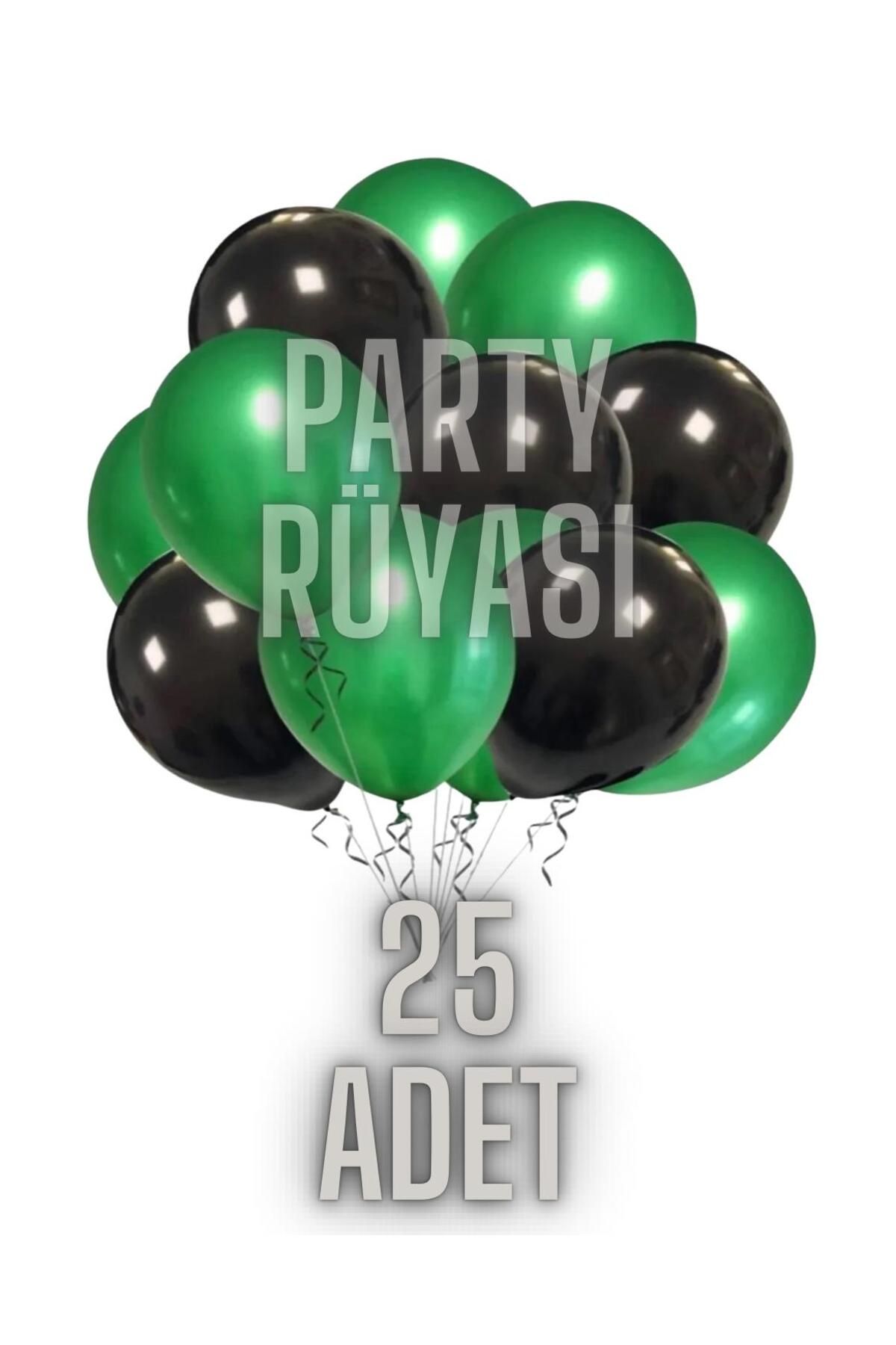 partyrüyası 25 Adet Hulk Temalı Siyah-Yeşil Metalik Balon 12 Inç Metalik Ekstra Parlak Renk