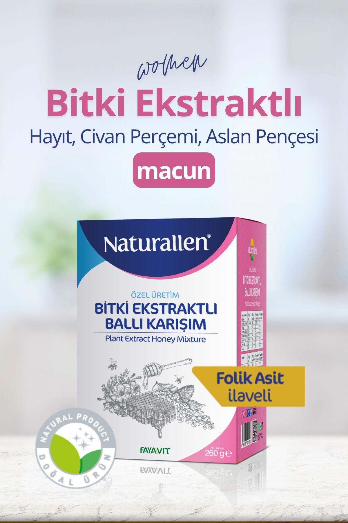 Naturallen Bitki Ekstraktlı Ballı Karışım Macun 260 gr