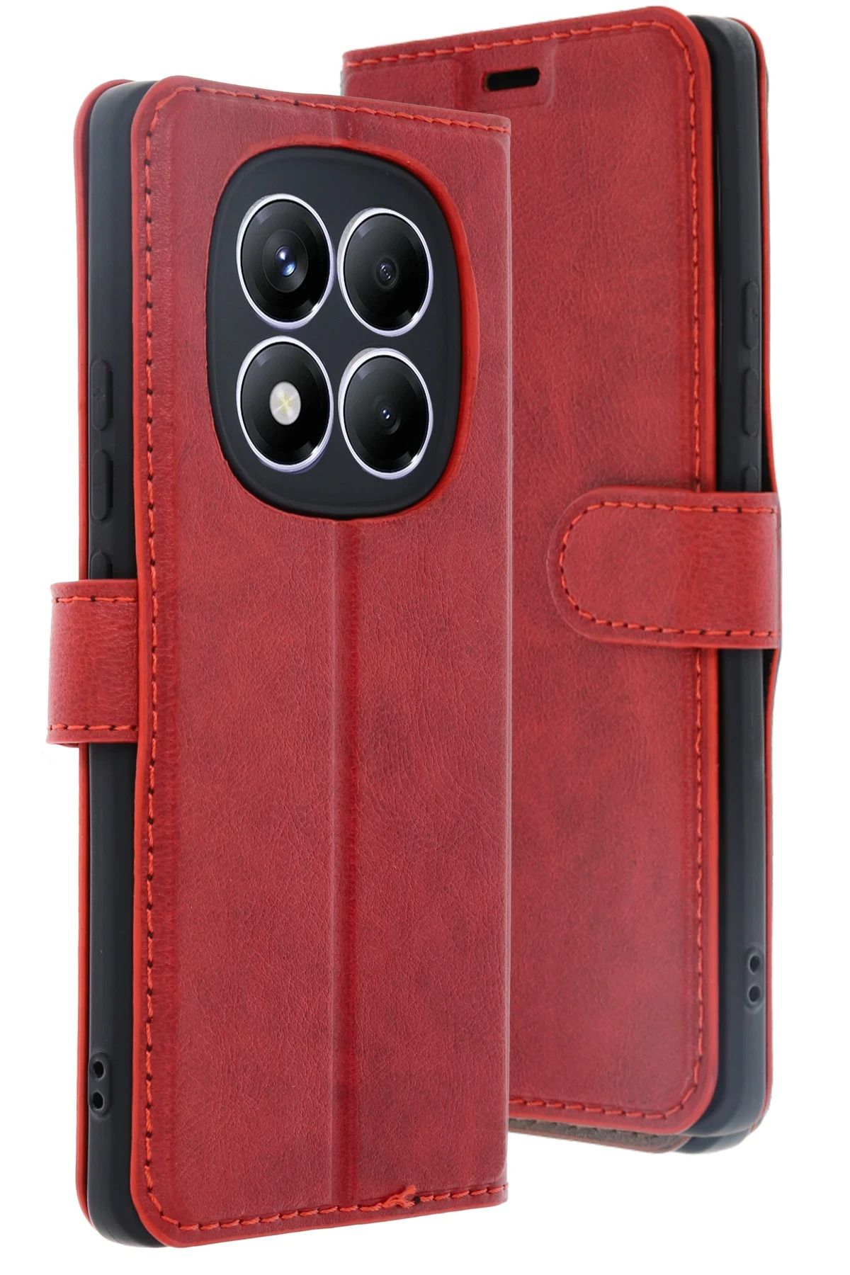 NewFace Xiaomi Redmi Note 14 Pro 4G Kılıf Trend S Plus Kapaklı Kılıf - Kırmızı YNSMR