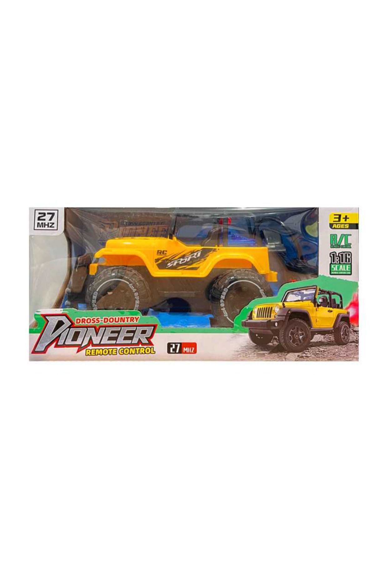 Art Tone PASİFİK KUMANDALI DUMAN ATAN JEEP OFF ROAD F/F R/C 27MHZ 1:16 ŞARJLI 3+