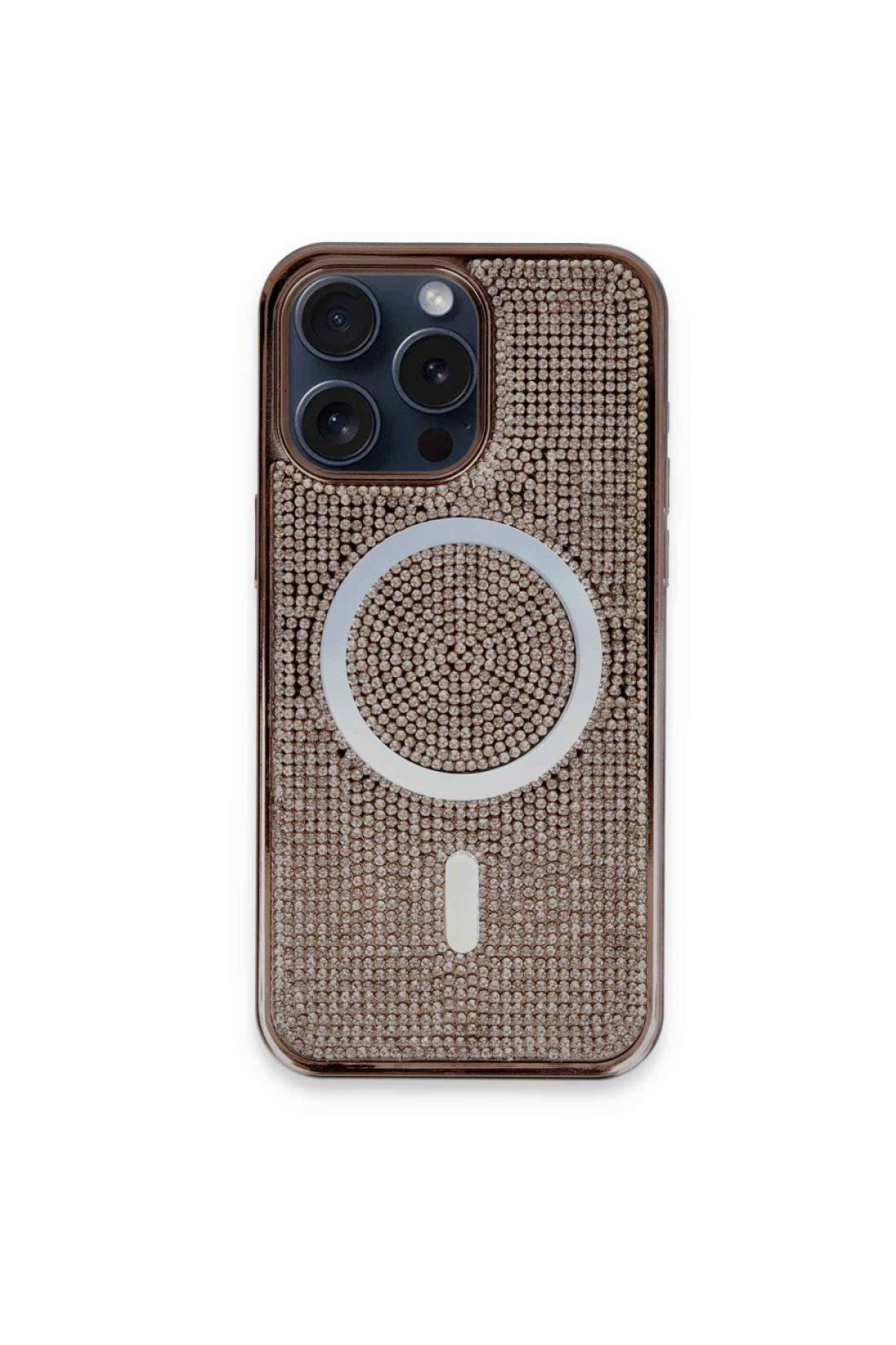 cepmoda iPhone 14 PRO MAX Telefon Kılıfı | Taşlı, Lüx Dizayn, Elit Magsafe Kapak | PEMBE