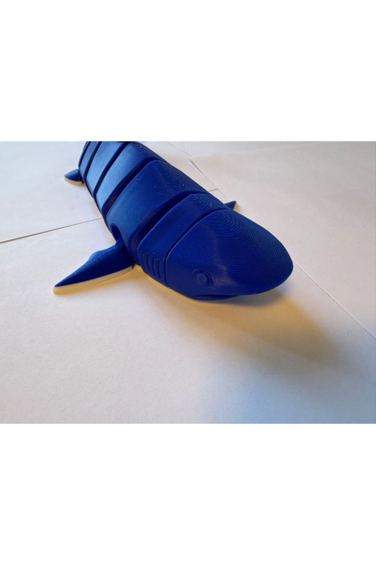 TSC 12CM Ufak Hareketli Kaplan Köpek Balığı PLA Doğal Malzeme Mavi