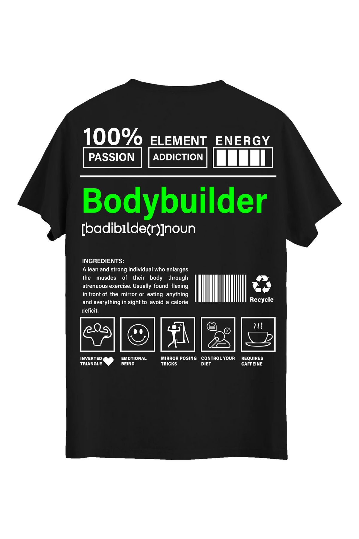 srcmarket Body, Gym Sporcularına Özel, Body Gym Baskılı Unisex Tshirt