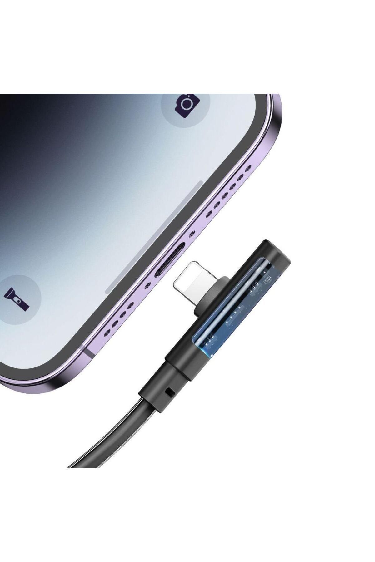 Mcdodo-Cable Type-c To Lightning Dichromatic 90 Degree, Fast Charging, 36w, Led, 1.8m, Black 3