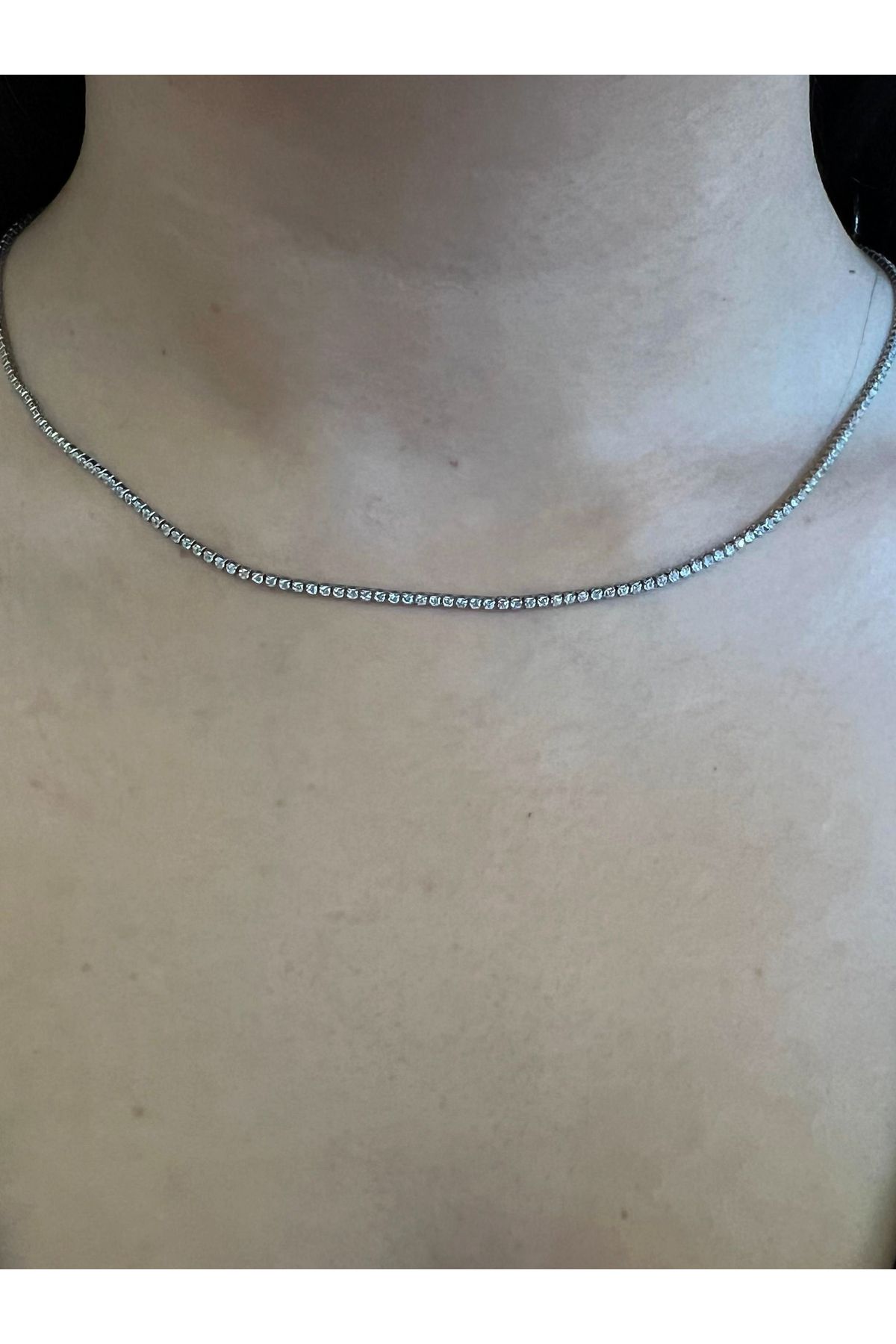 MODA Zirkon Taşlı Su Yolu Minimal Kolye