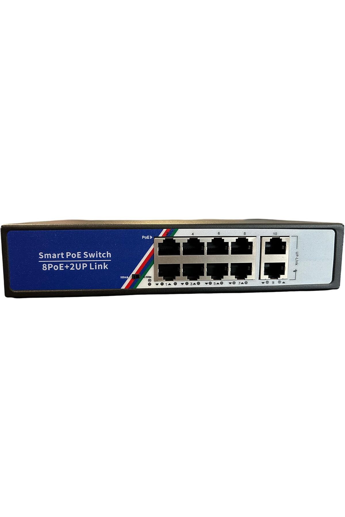 yenibagshop S8 Kolay Kurulum Switch 8 Port PoE +2 Uplink 10/100Mbps