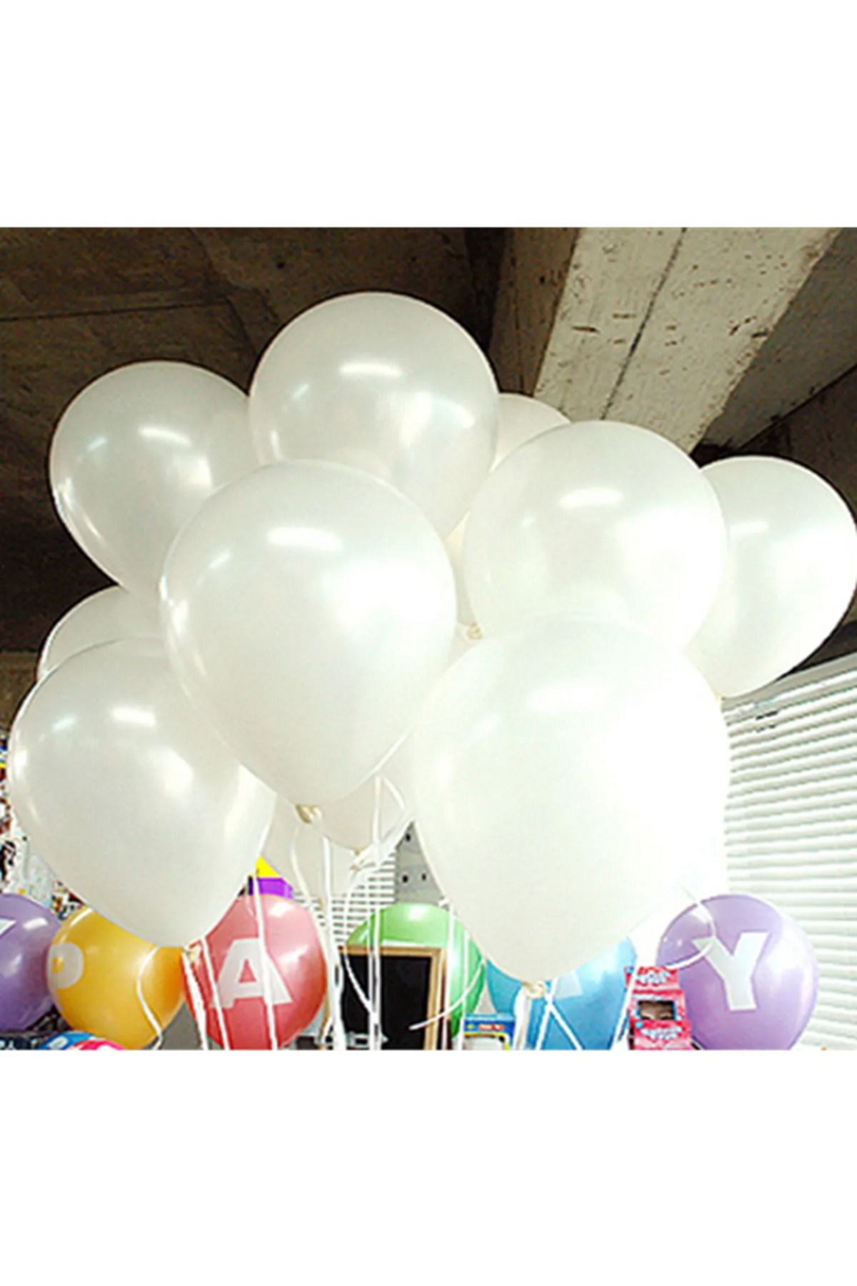 Parti Zamanı 12 inch 30 cm Balon 10 Adet Metalik Beyaz