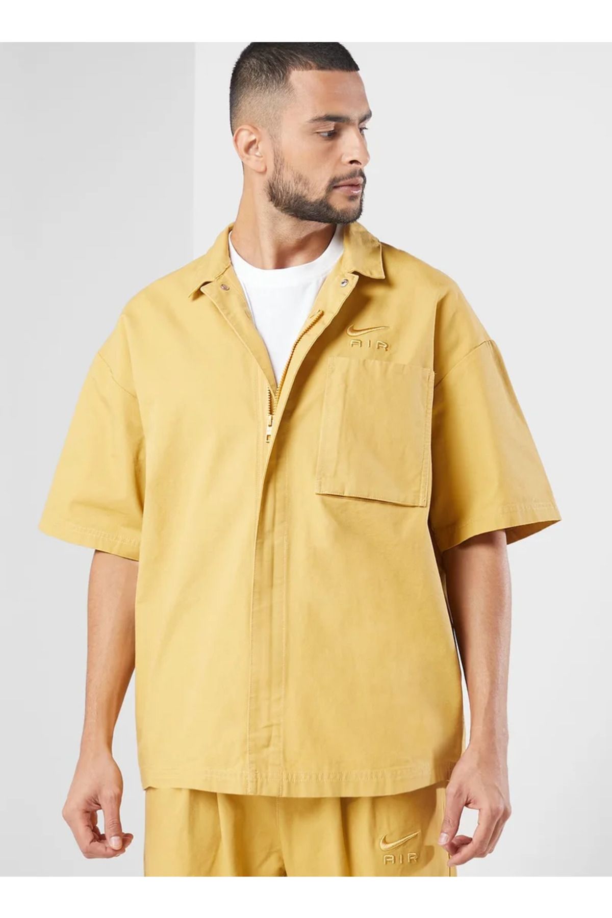 Nike Sportswear Air Woven Over Full-Zip Short-Sleeve Erkek Gömlek NDD SPORT