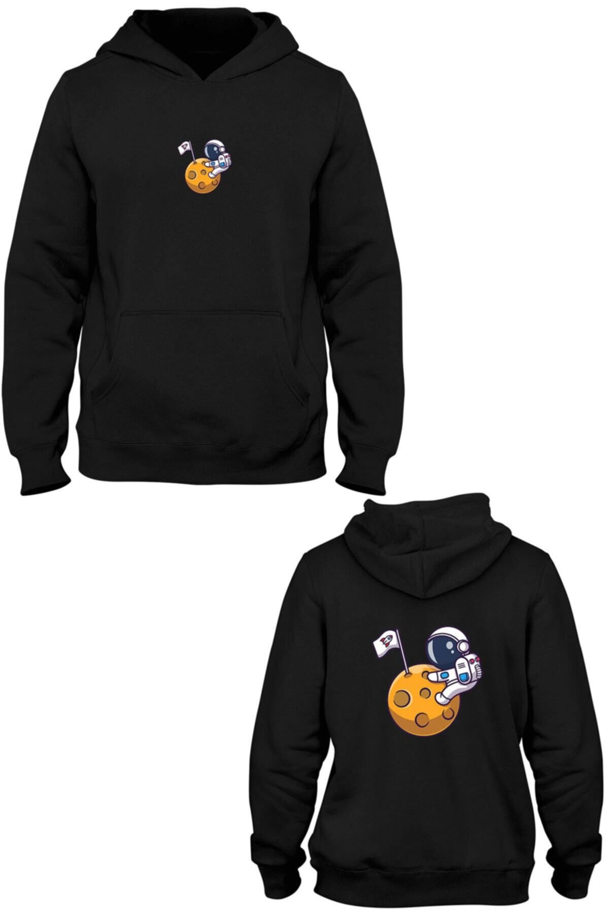 Pisa Art Mars Sarılması Kapşonlu Sweatshirt Ön Arka Baskılı Bll1899