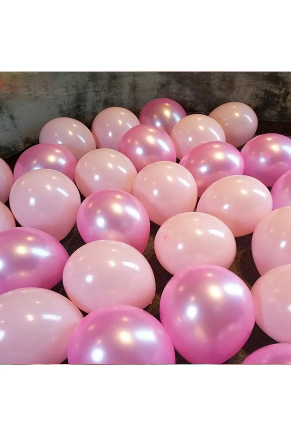 Parti Zamanı 12 inch 30 cm Balon 10 Adet Metalik Pembe - Bebek Pembe
