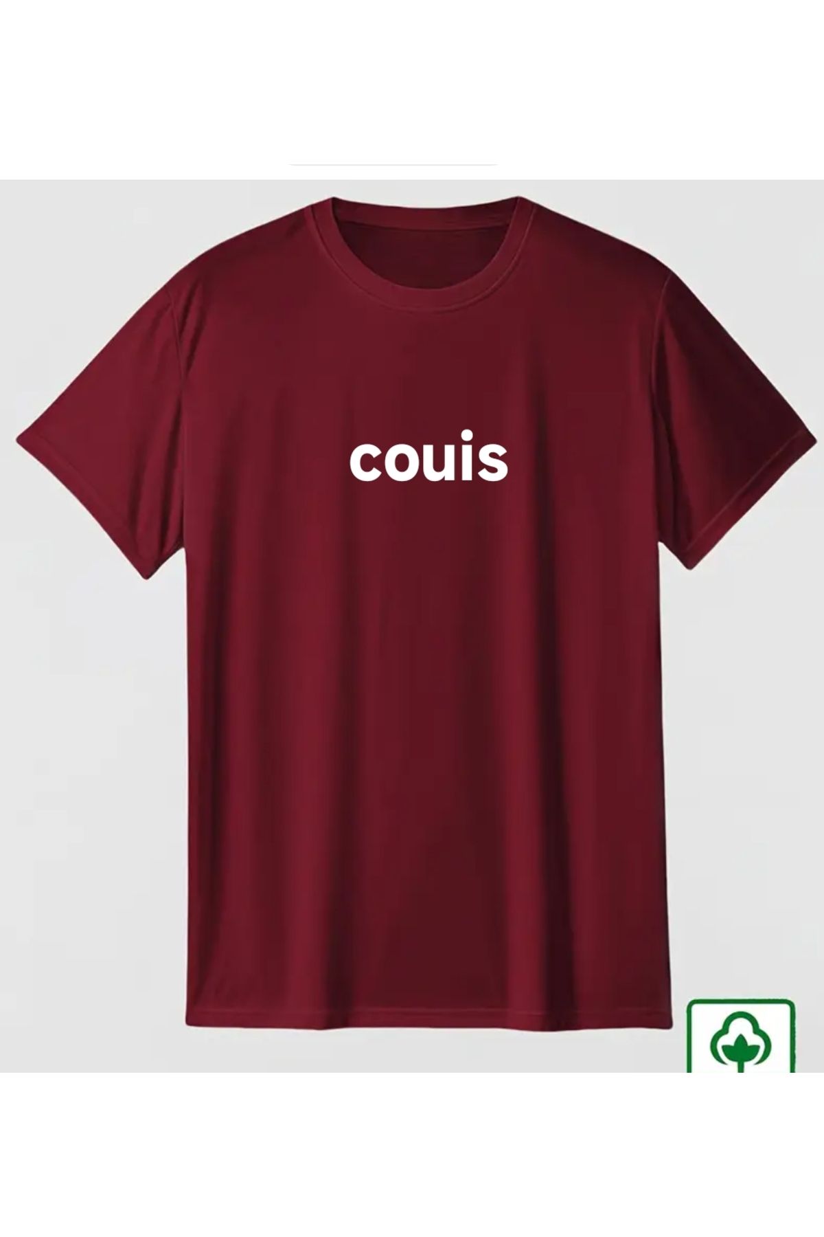 couis 2 li bordo Beyaz erkek tişört