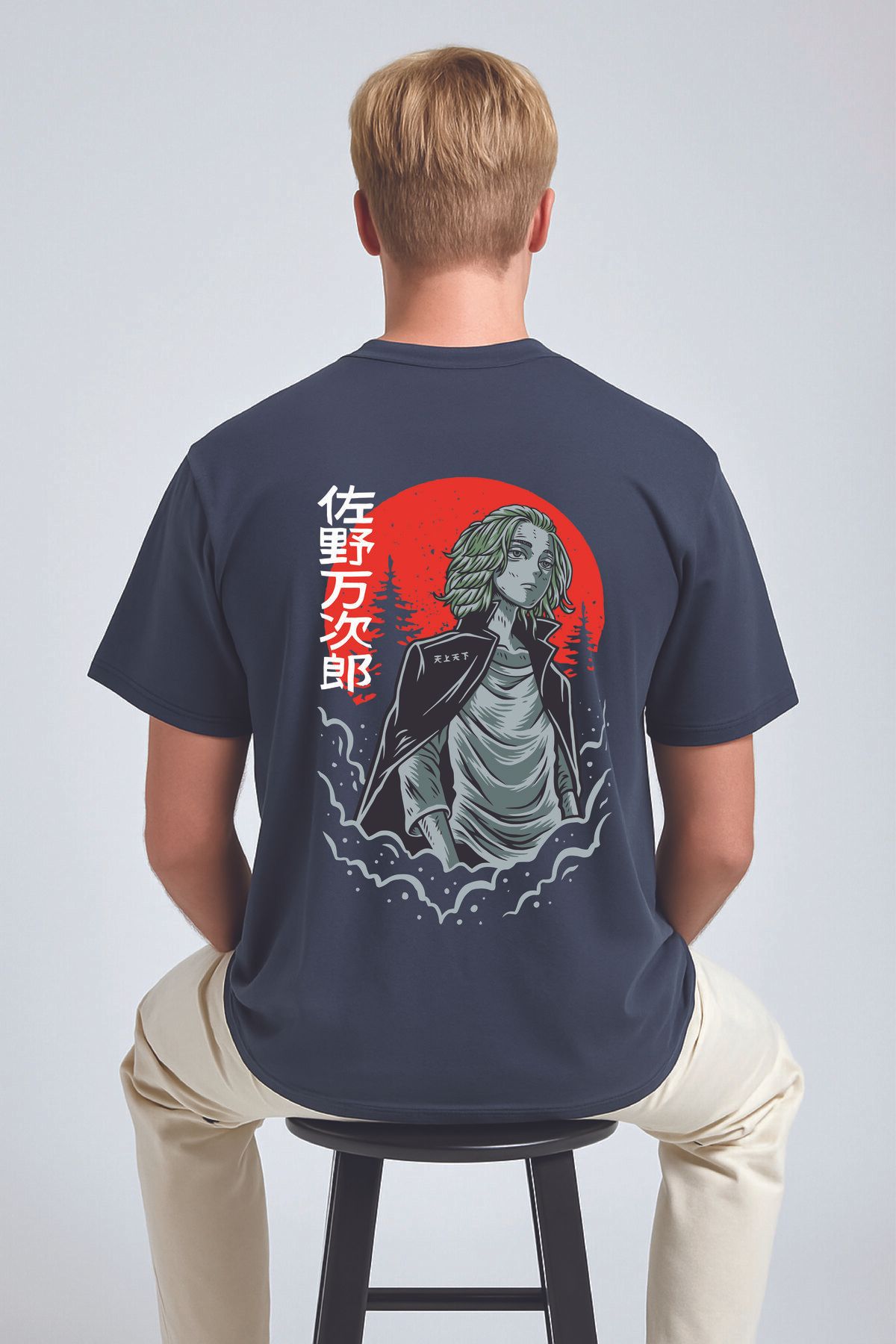 By Caspita Fashion Lenithra Tokyo Revengers Mikey Anime Sırt Baskılı Unisex Oversize Füme T-shirt