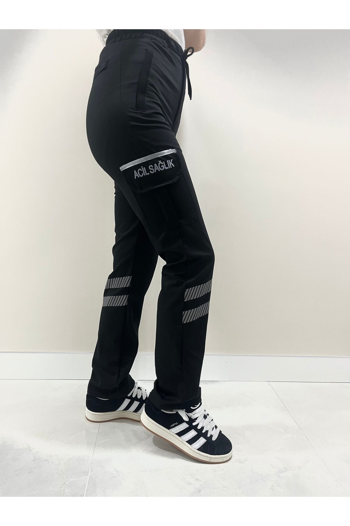 SerenityHaven 112 Acil Sağlık Premium Siyah Likralı Pantolon (Unisex)
