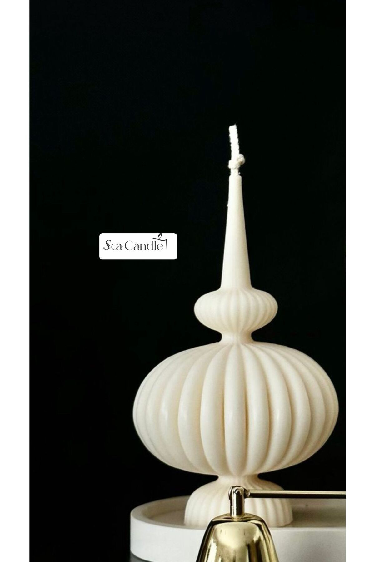 SCA CANDLE Yuvarlak Marako model Dekoratif Mum Kırık Beyaz Renk TEKLİ ÜRÜNÜ