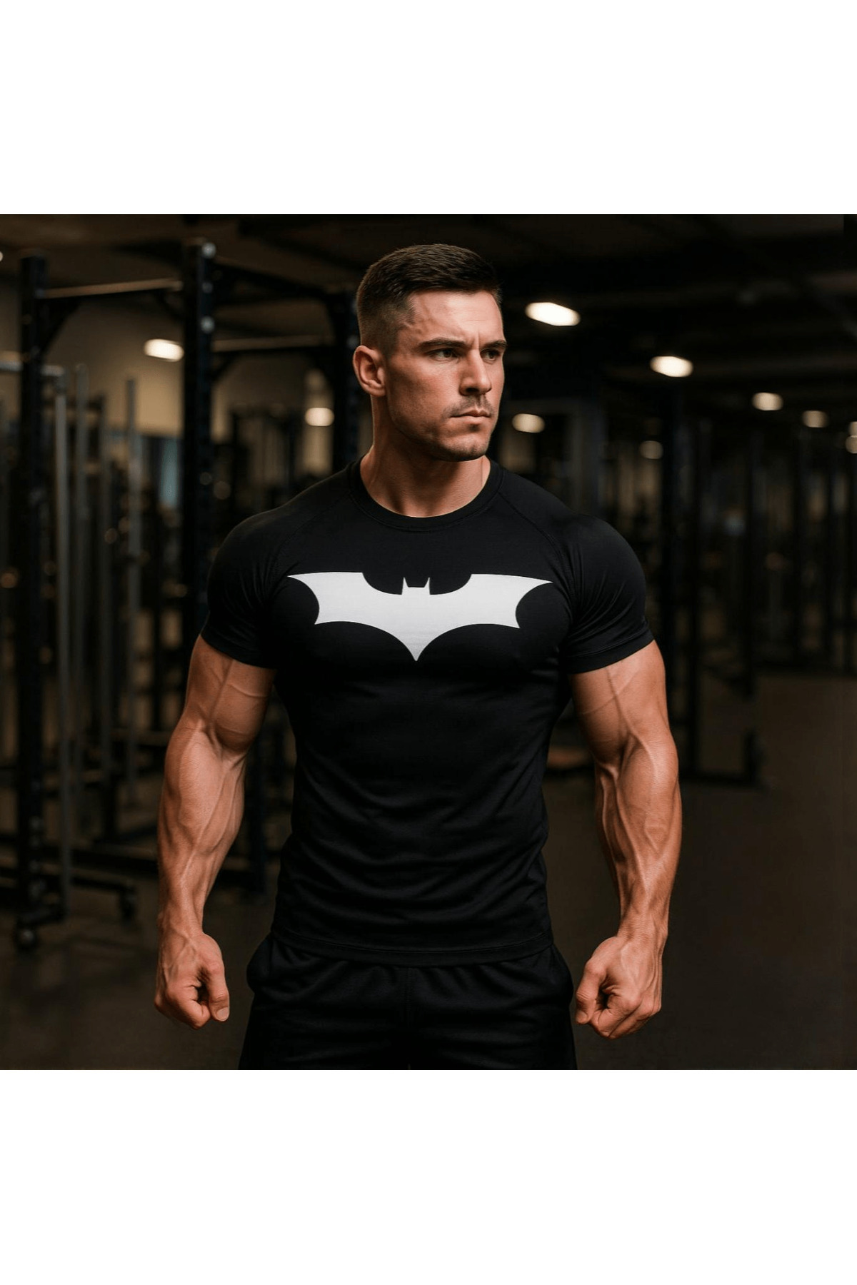 Joynest-Men's Compression T-Shirt, Batman Xl Model, Gym Compressive Muscle Fit/black 6