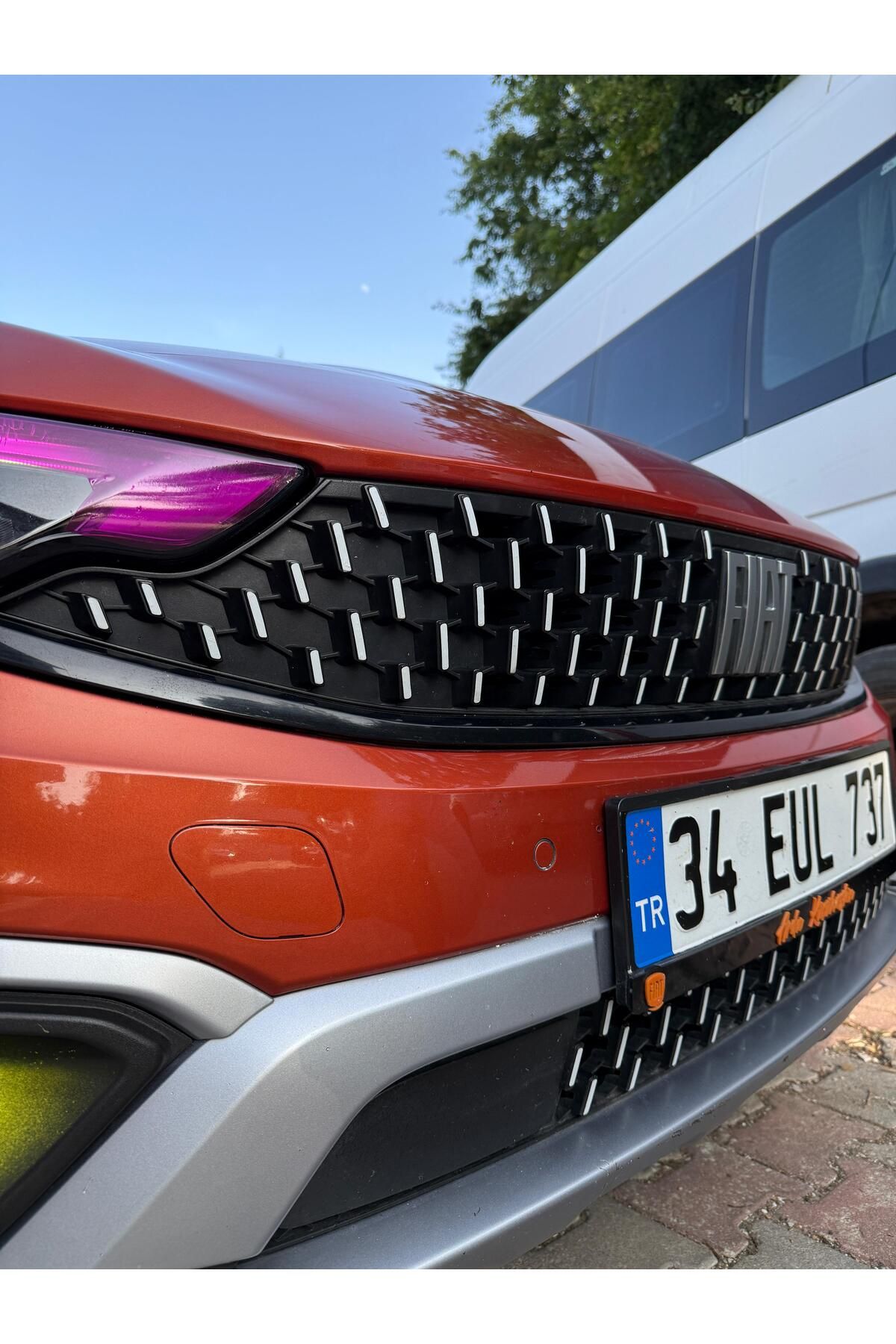 Fiat Egea Cross Ön Panjur Sticker Set Açık Gri