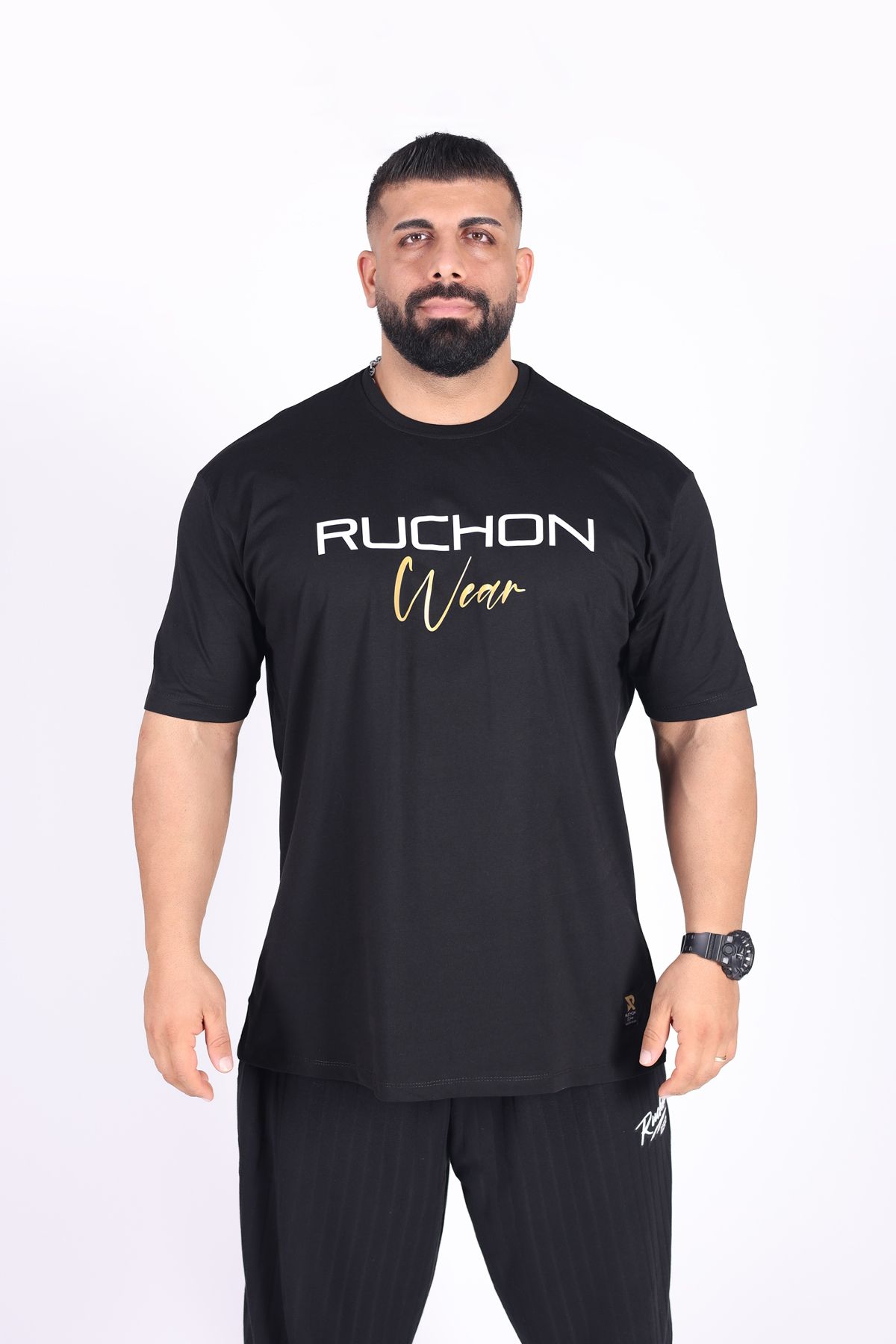 RUCHON NUTRITION Fitsize Designed In USA Erkek Tişört Dar Kesim Spor Giyim Antrenman İçin