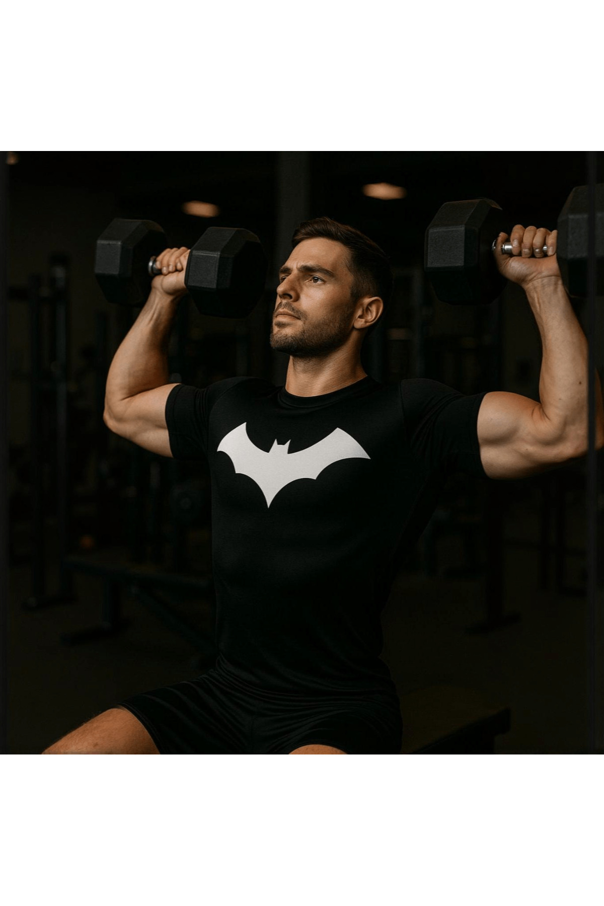 Joynest-Men's Compression T-Shirt, Batman M model, Gym Compressive Muscle Fit/black 5