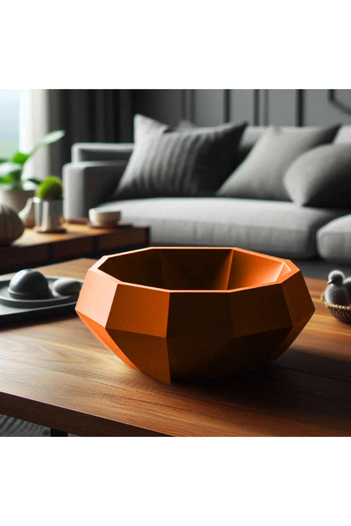 Home Dekoratif 3D - Modern Geometrik Tasarım Kase – 3D Baskı Özel Üretim