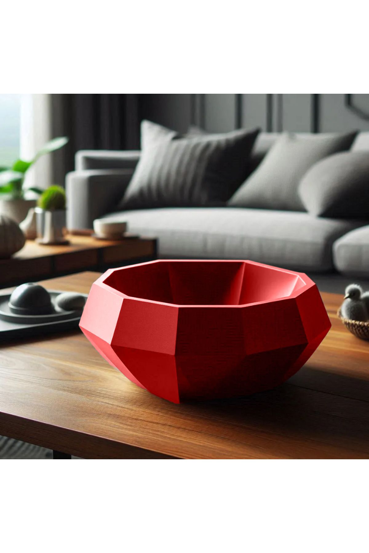 Home Dekoratif 3D - Modern Geometrik Tasarım Kase – 3D Baskı Özel Üretim