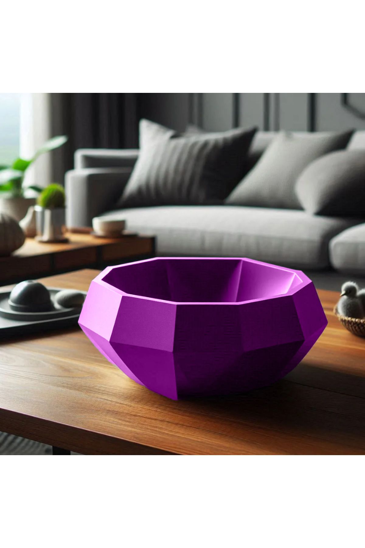 Home Dekoratif 3D - Modern Geometrik Tasarım Kase – 3D Baskı Özel Üretim