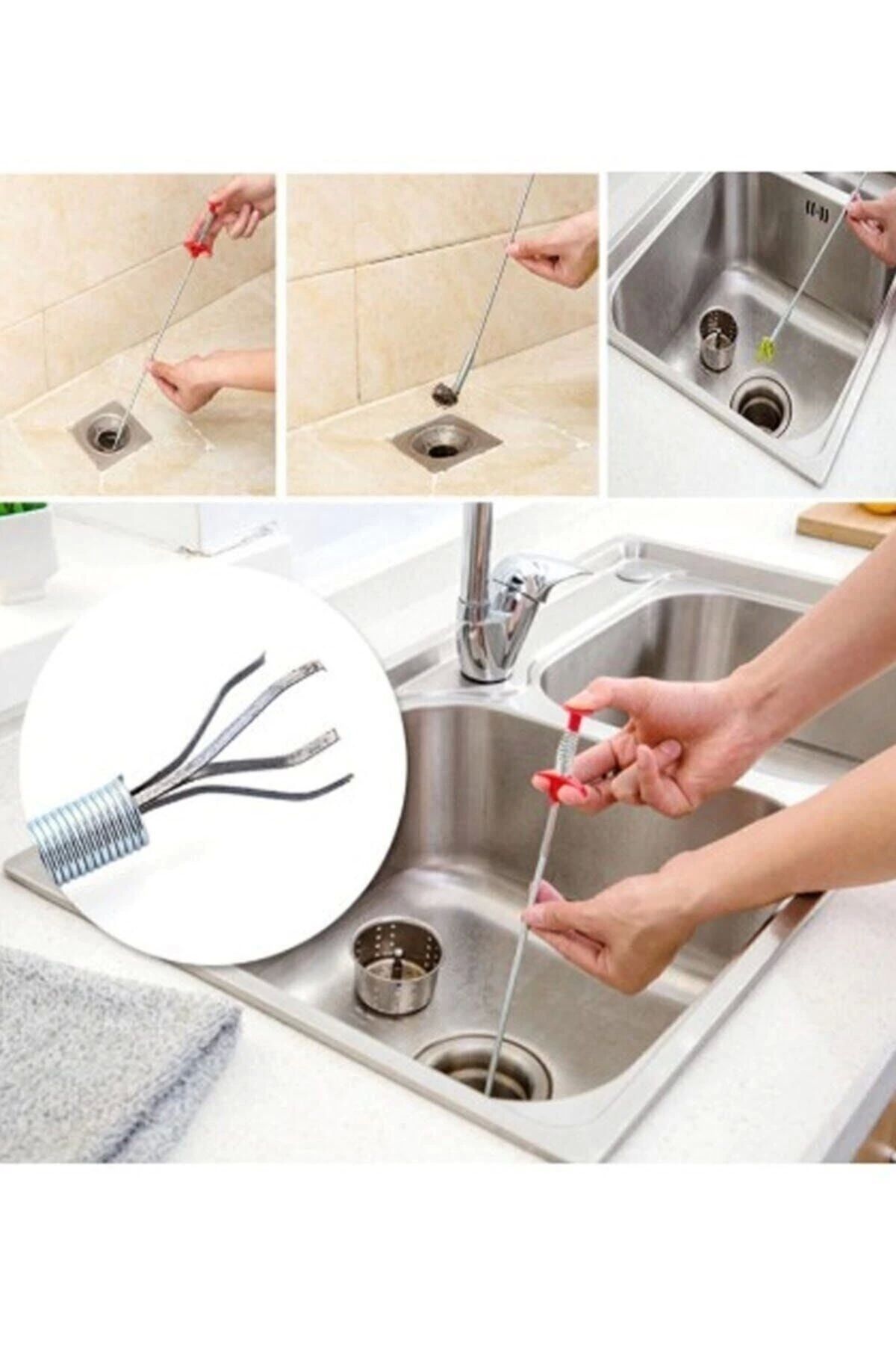 AyKa AVM Kıskaçlı Tıkalı Lavabo Ve Gider Boruları Açma Teli