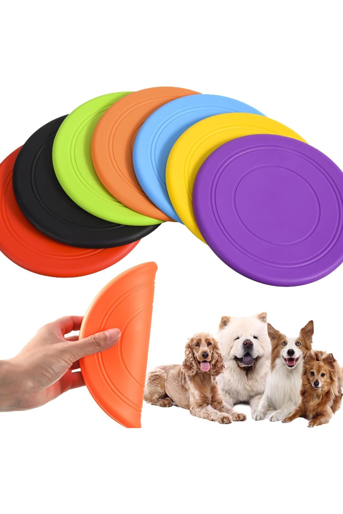 STLIFE 1 Adet Silikon Frizbi Köpek Oyuncağı köpek eğitimi antreman oyuncağı atma yakalama köpek diski