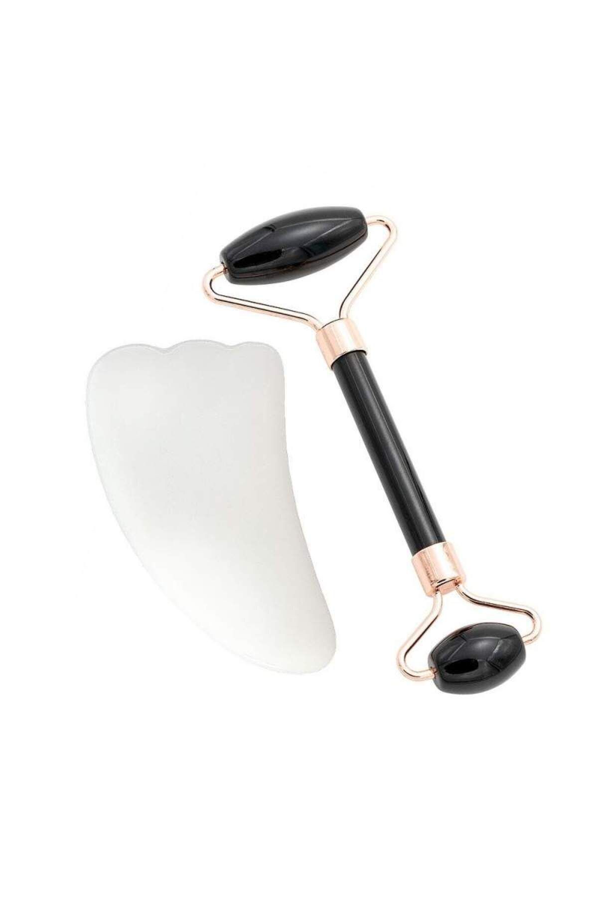 SIKS Set Role Din Onix Și Opal Pentru Masaj Facial Și Corporal, Piatră De Onix, Rejuvenare A Pielii, Negru - One Size