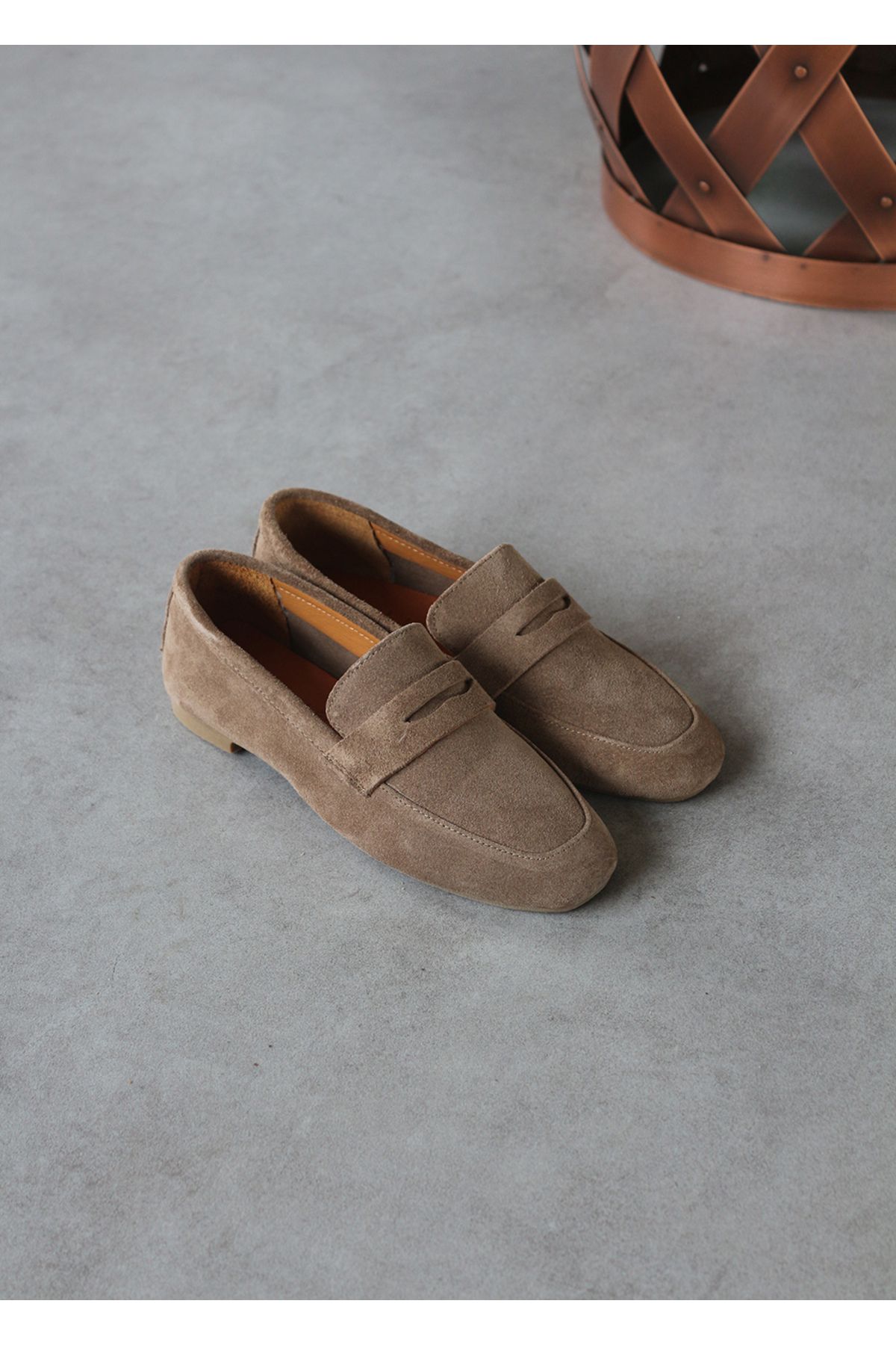trendyhit Nil Vizon Hakiki Süet Kadın Loafer Babet