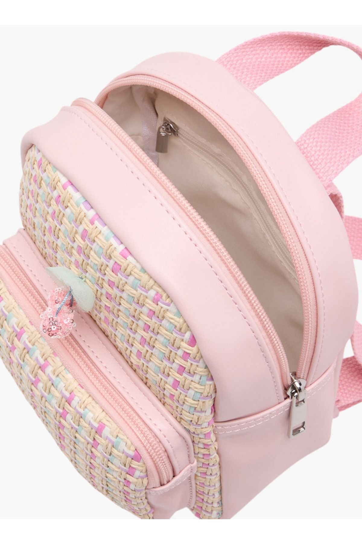 Flora Bella by Shoexpress-Textured Backpack with Adjustable Straps and Zip Closure - 8x17x21 cm 7