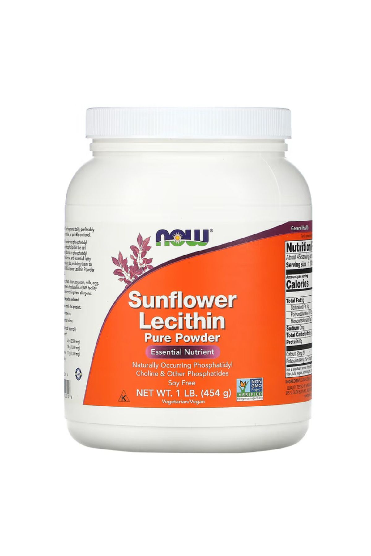 Now Foods , Sunflower Lecithin, Pure Powder, 1 lb (454 g)