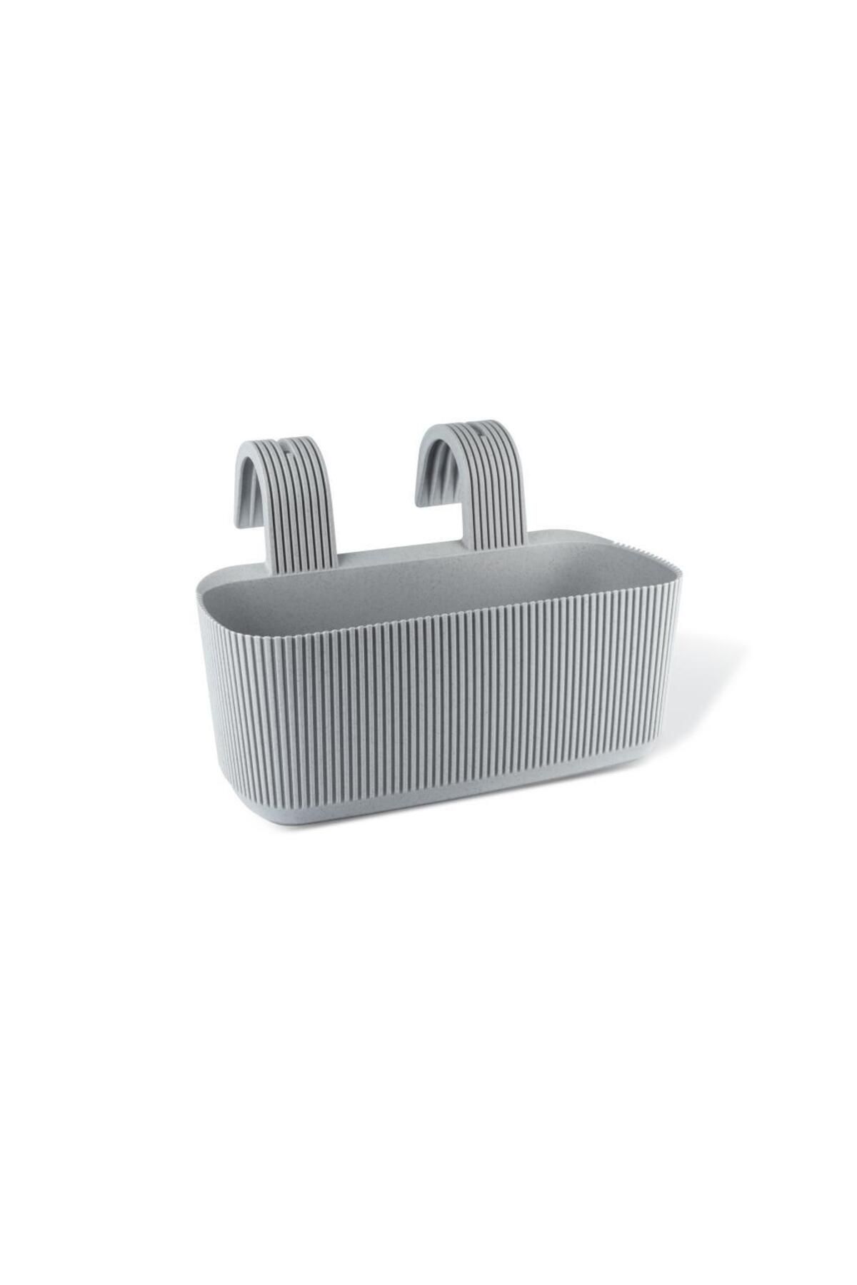 Omnipazar KRS-249 Dekoratif Plastik Pera Askılı Balkon Saksı 3.2 Litre