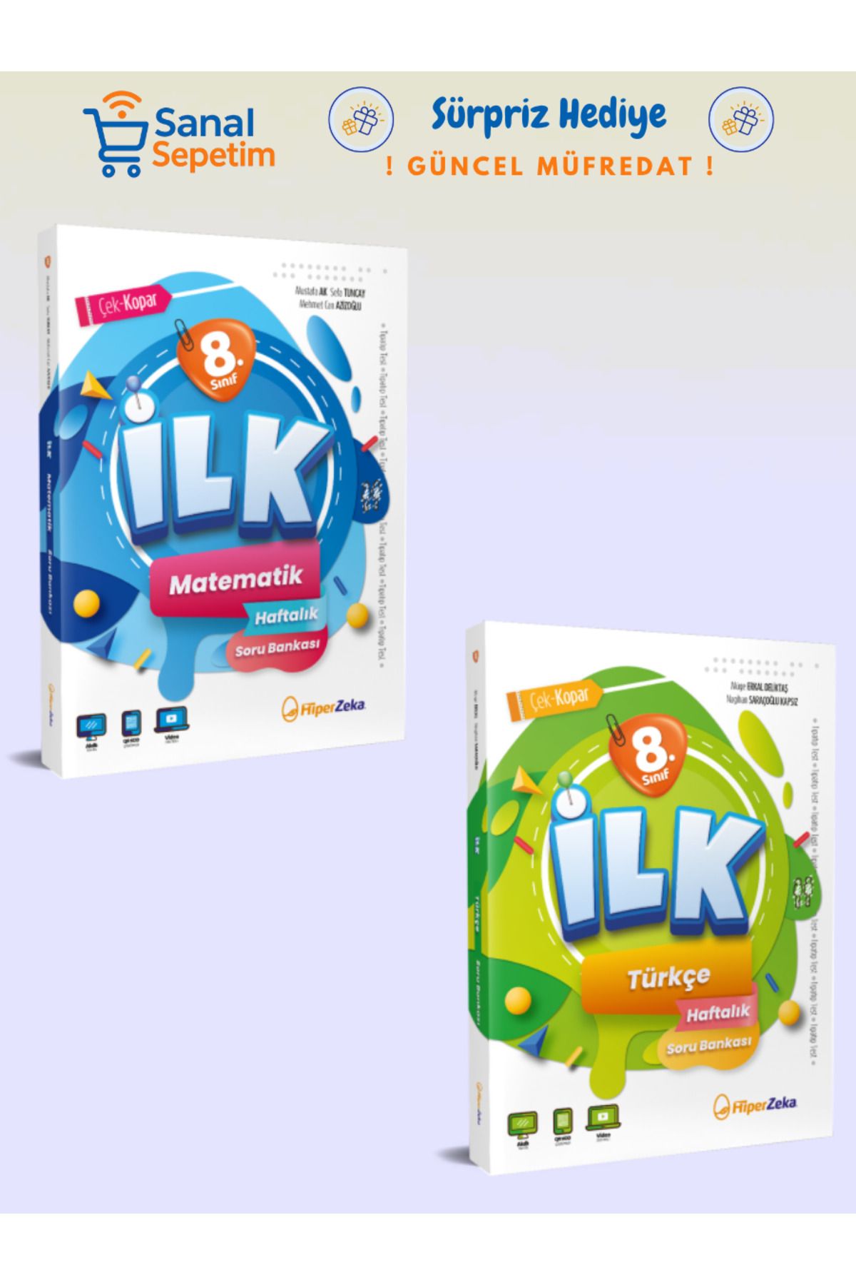 hiper zeka 8. Sınıf İLK Matematik - Türkçe Soru Bankaları SET