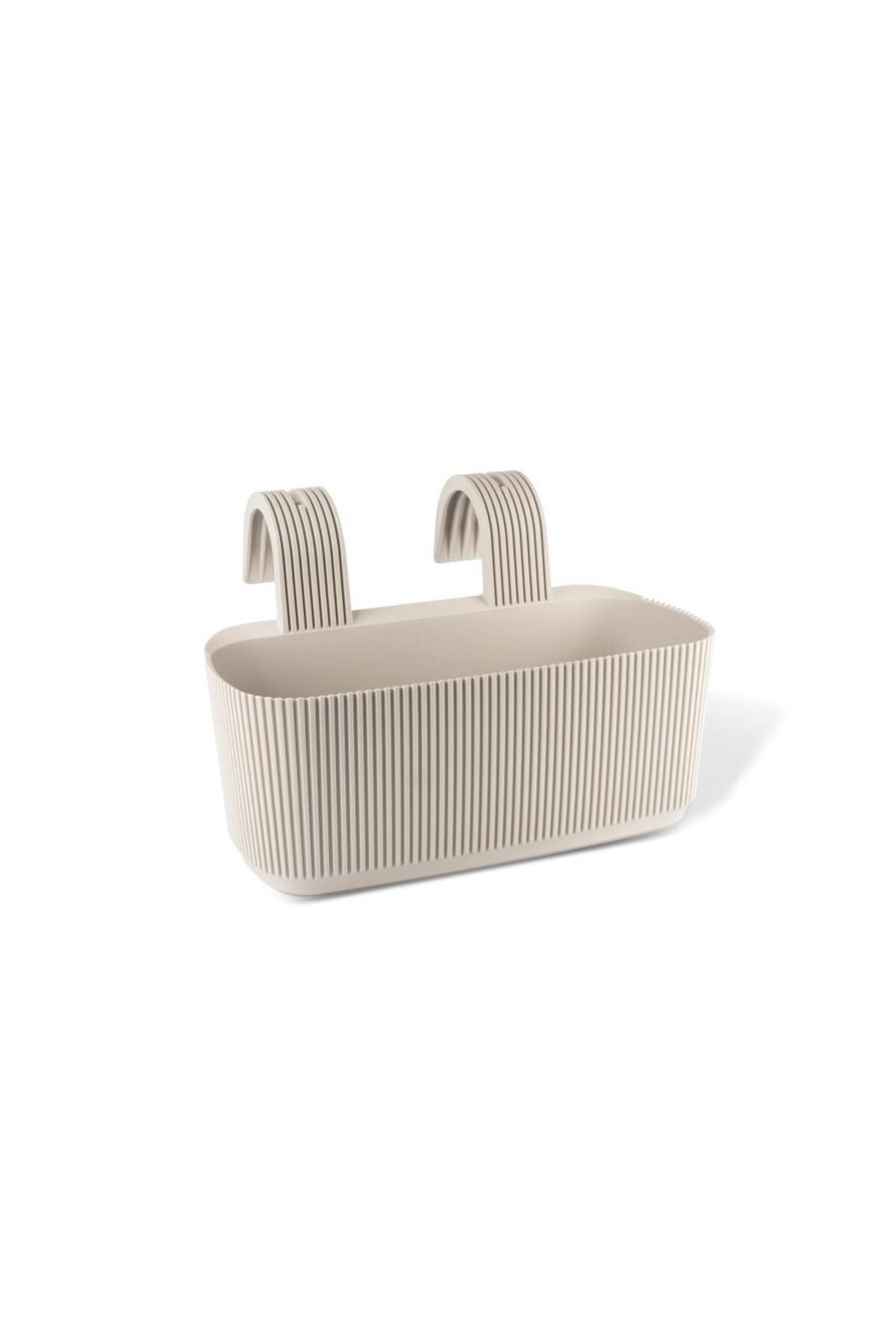 Omnipazar KRS-249 Dekoratif Plastik Pera Askılı Balkon Saksı 3.2 Litre