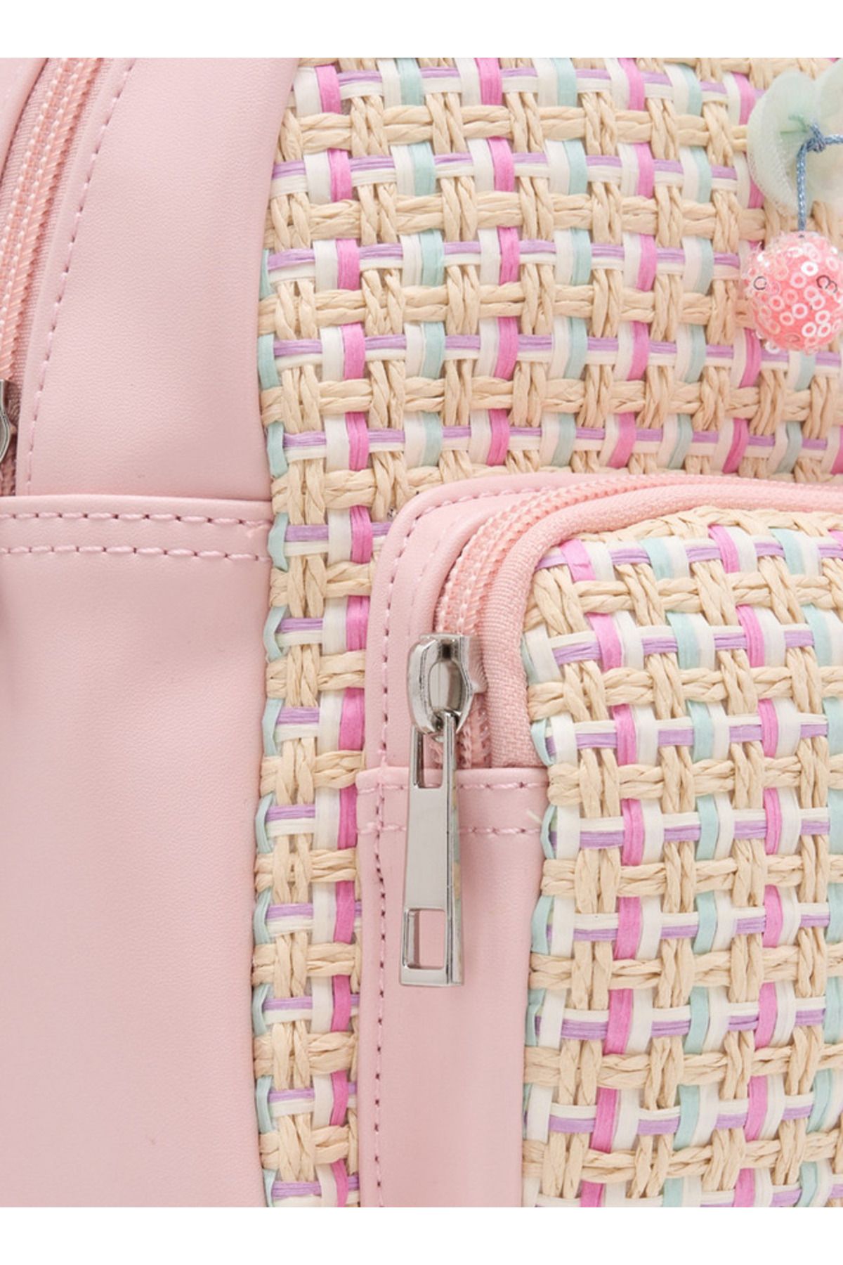 Flora Bella by Shoexpress-Textured Backpack with Adjustable Straps and Zip Closure - 8x17x21 cm 5