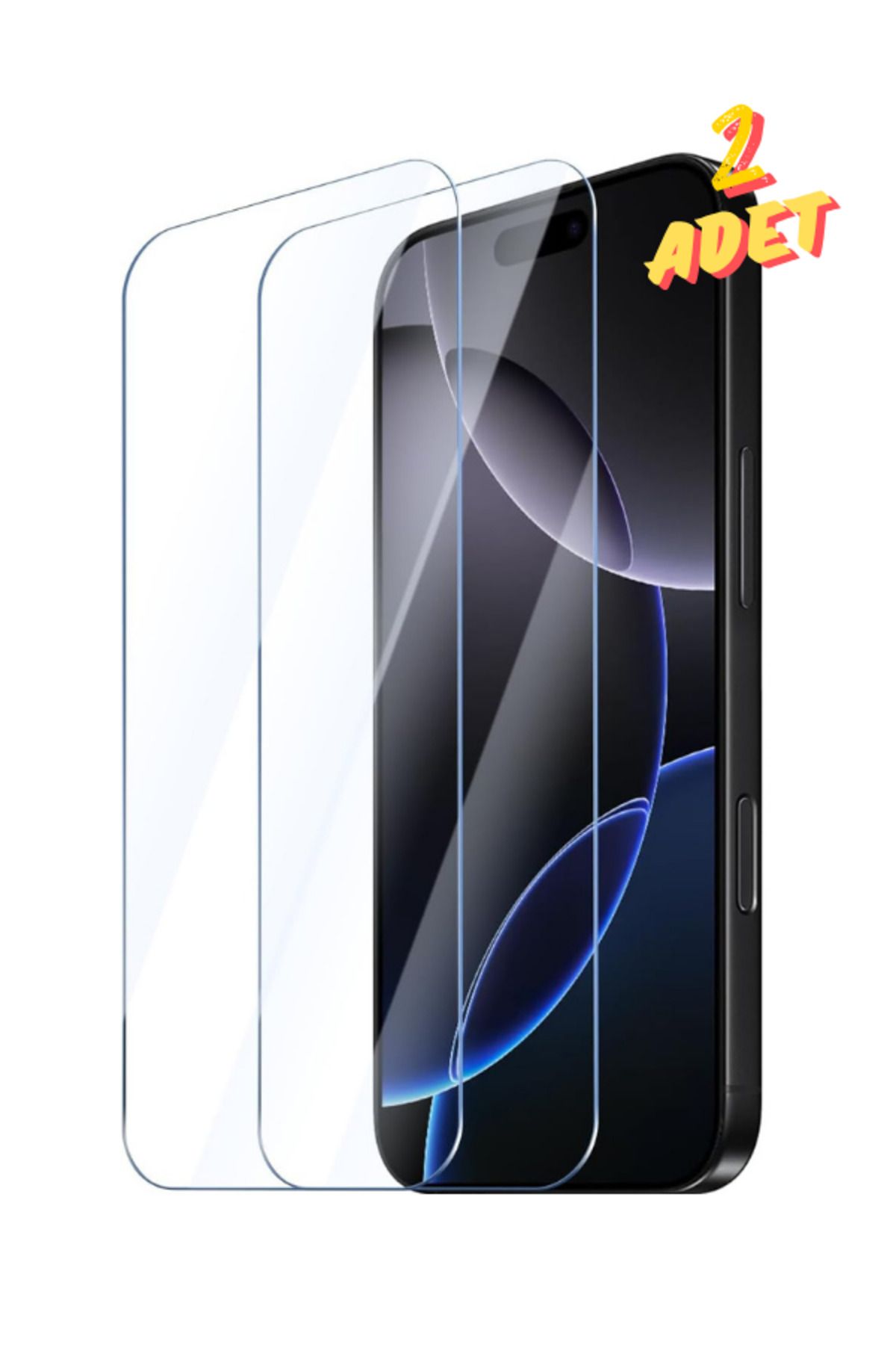 EVAX 2C iPhone 16 Pro Uyumlu 2 Adet 9H Sert Temperli Cam Ekran Koruyucu