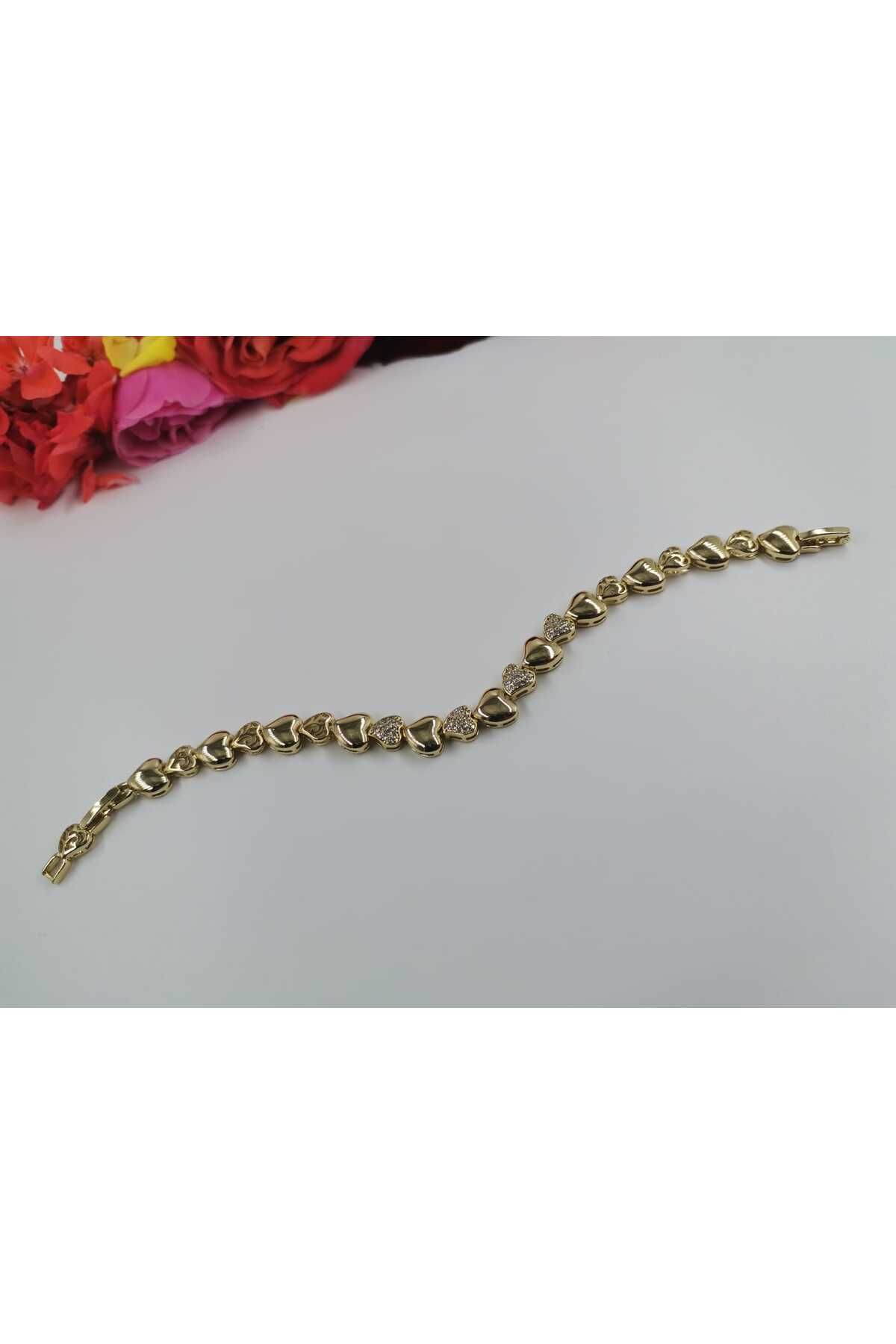 Wibex accessory 14.K Altın Kaplama Zirkon Ve Kristal Taşlı Bileklikler (NOT) Ürünlerin 2.CM Daraltması Mevcut
