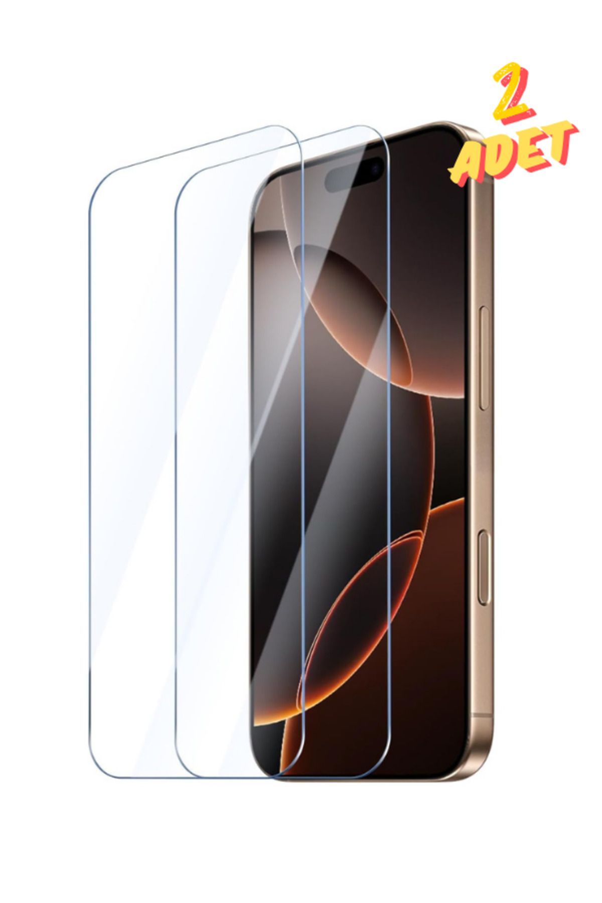 EVAX 2C iPhone 16 Pro Max Uyumlu 2 Adet 9H Sert Temperli Cam Ekran Koruyucu